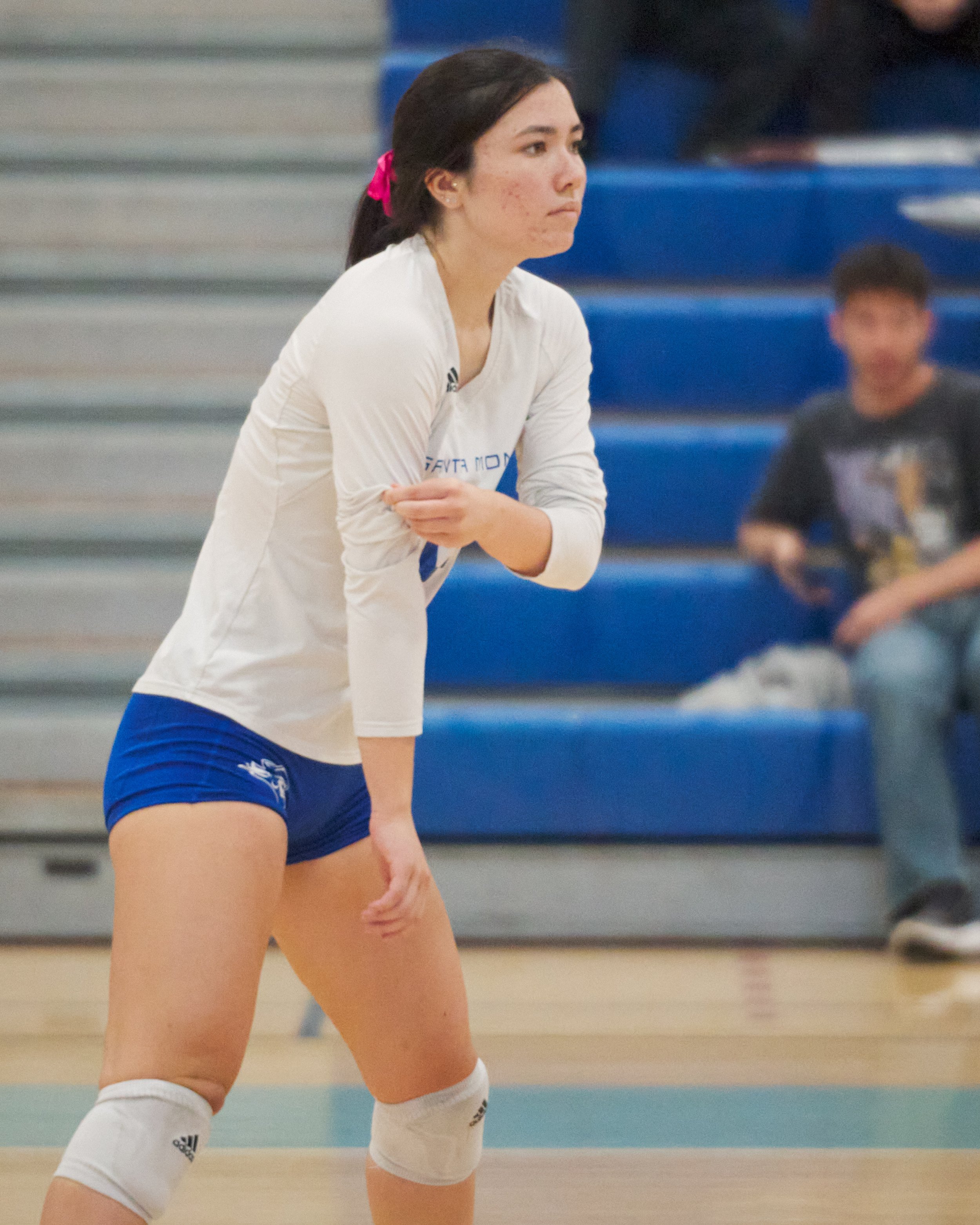  Santa Monica College Corsairs libero Sophia Odle during the women's volleyball match against the College of the Canyons Cougars on Friday, Oct. 27, 2023, at Corsair Gym in Santa Monica, Calif. The Corsairs won 3-0. (Nicholas McCall | The Corsair) 