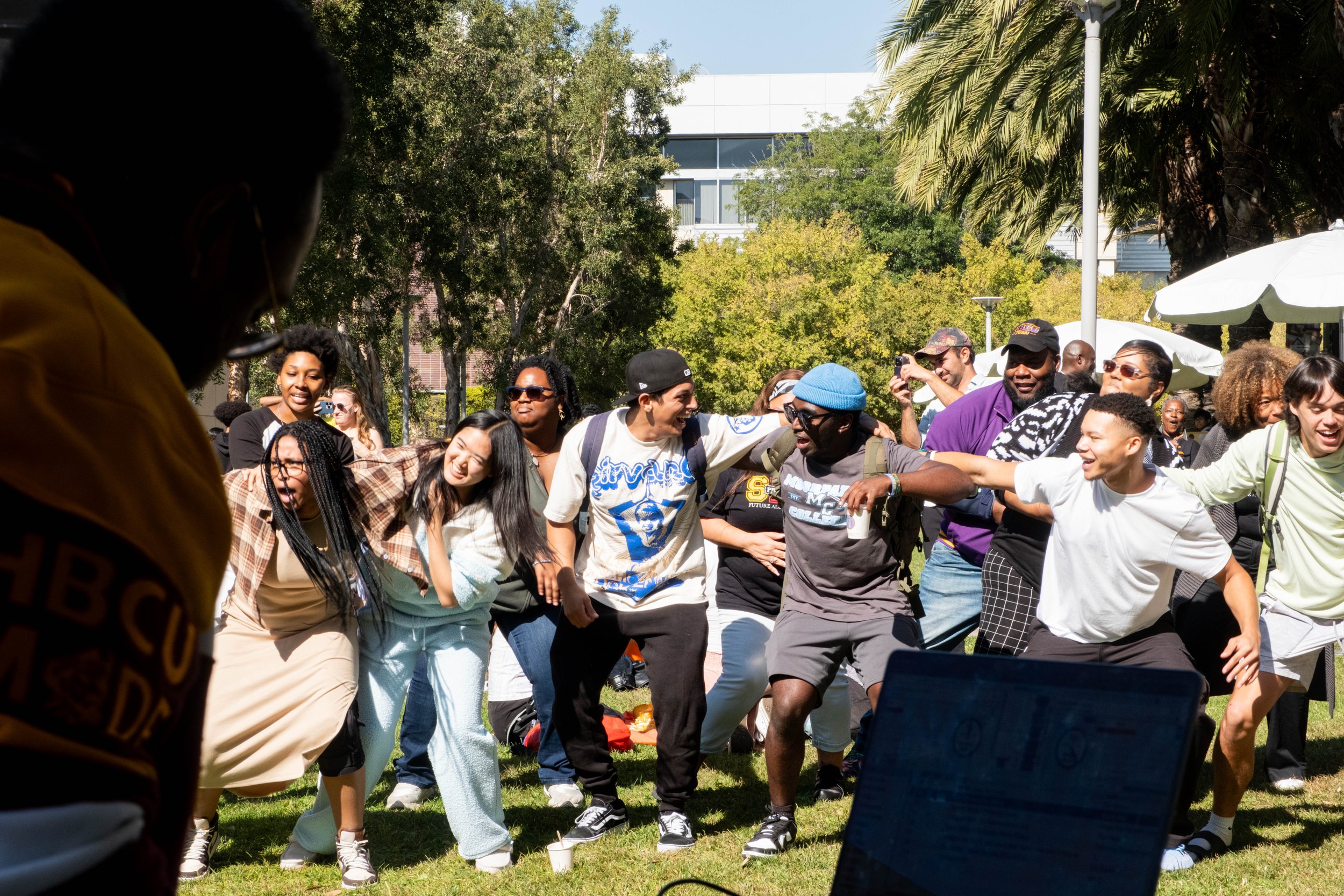  SMC students dancing in the last hour of the Histroically Black Colleges and Universities Caravan event held in Santa Monica College on Thursday, Oct. 26 (Danilo Perez | The Corsair) 