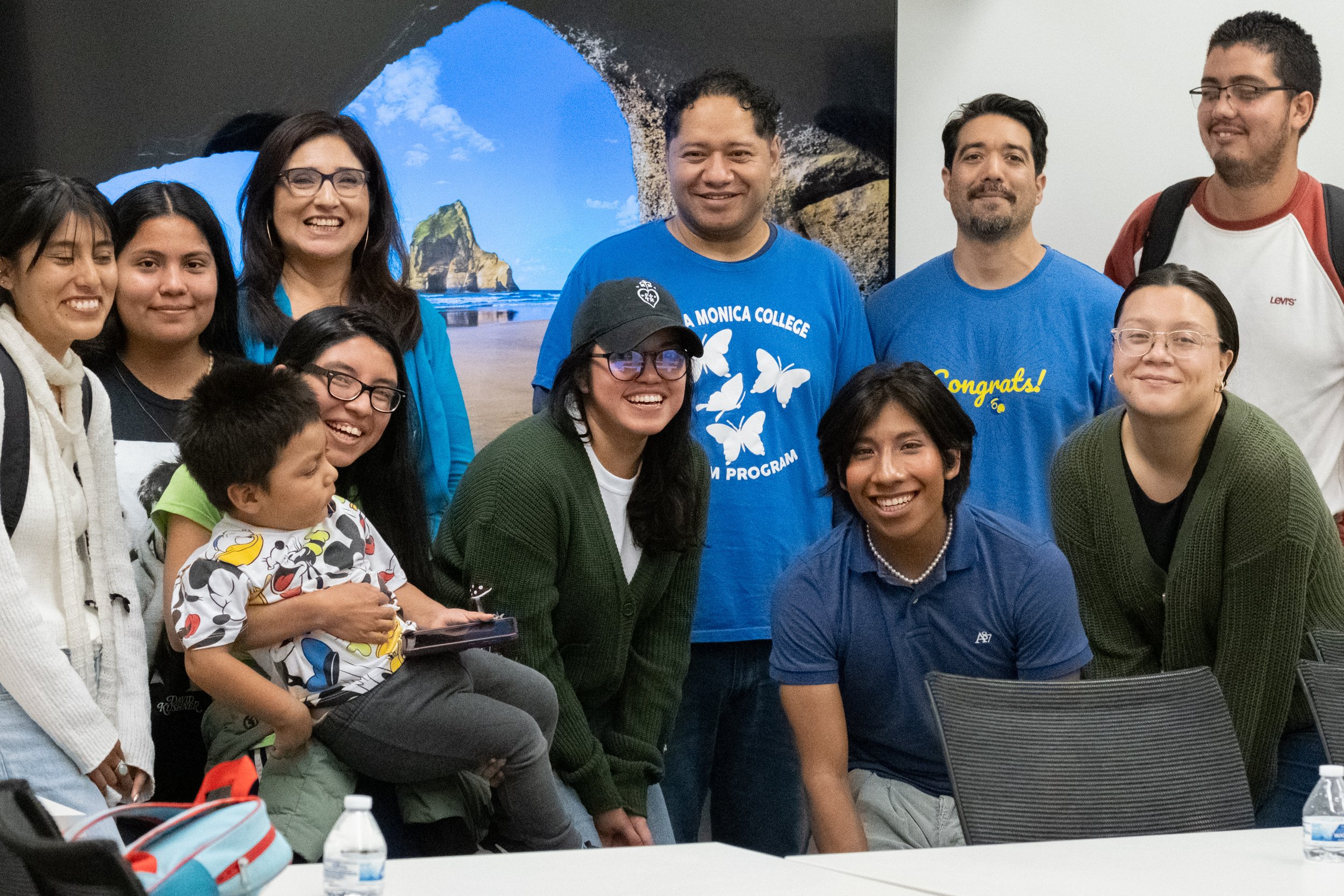  From L to R, back row: Berenice Limeta, Maria Hernandez, Marisol Moreno (faculty advisor), Sergio Belloso (counselor for the DREAM program), Fabio Prieto (DREAM specialist), Fernando Delgado. Front row, L to R, Karen Lopez and little brother Angel, 