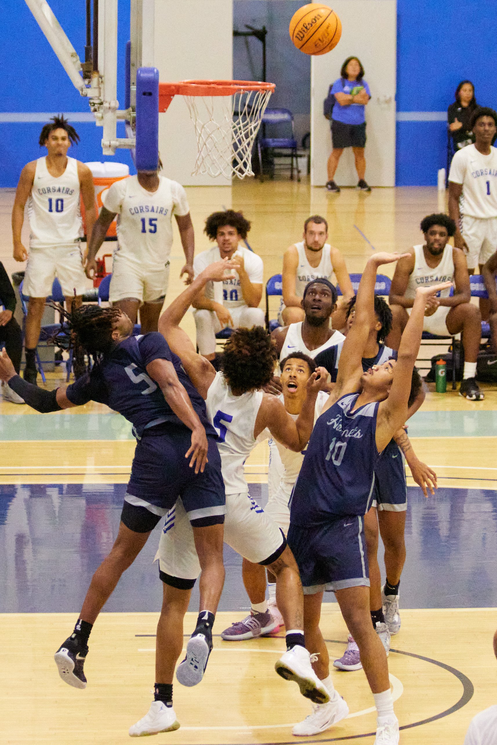  Santa Monica College Corsairs and Fullerton College Hornets at the men's basketball match against each other at Corsair Gym, Santa Monica, Calif., on Oct 24, 2023. The Corsairs lost 76-66 (Danniel Sumarkho | The Corsair) 