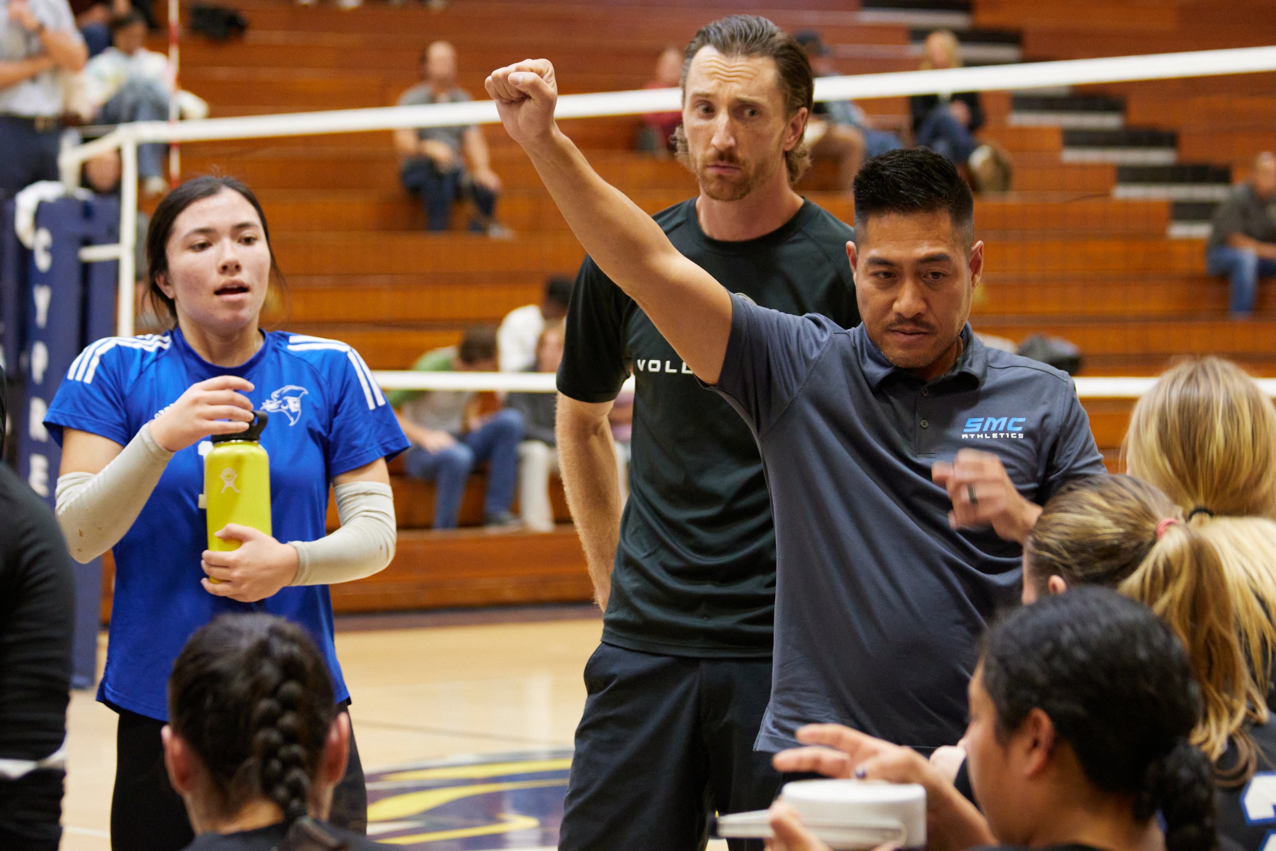  Santa Monica College Corsairs during the women's volleyball match against Cypress College Chargers at Cypress College Gymnasium number 2, Cypress, Calif., on Nov 21, 2023. The Corsairs won 3-2. (Danniel Sumarkho | The Corsair) 