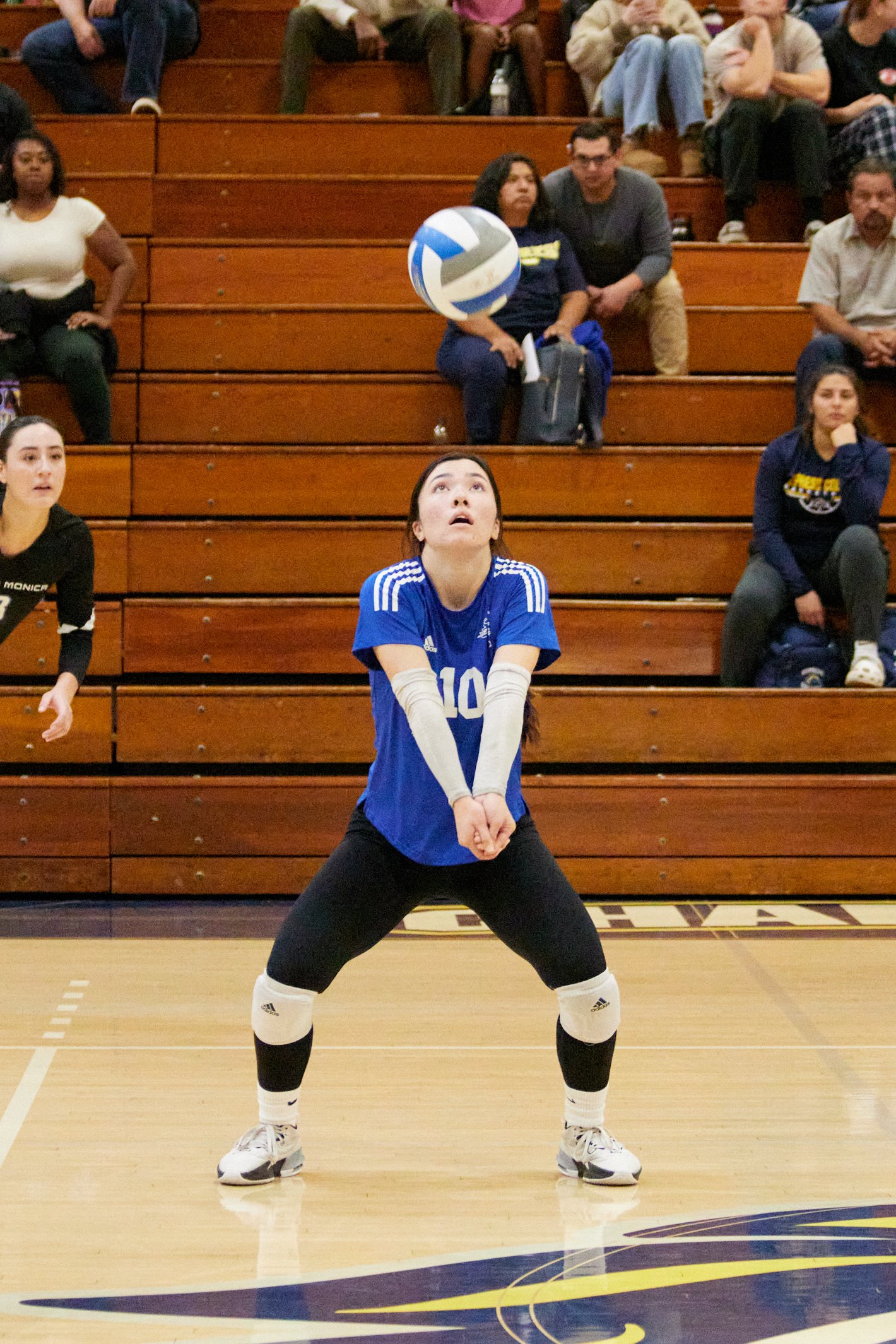  Santa Monica College Corsairs setter Sophia Odle during the women's volleyball match against Cypress College Chargers at Cypress College Gymnasium number 2, Cypress, Calif., on Nov 21, 2023. The Corsairs won 3-2. (Danniel Sumarkho | The Corsair) 