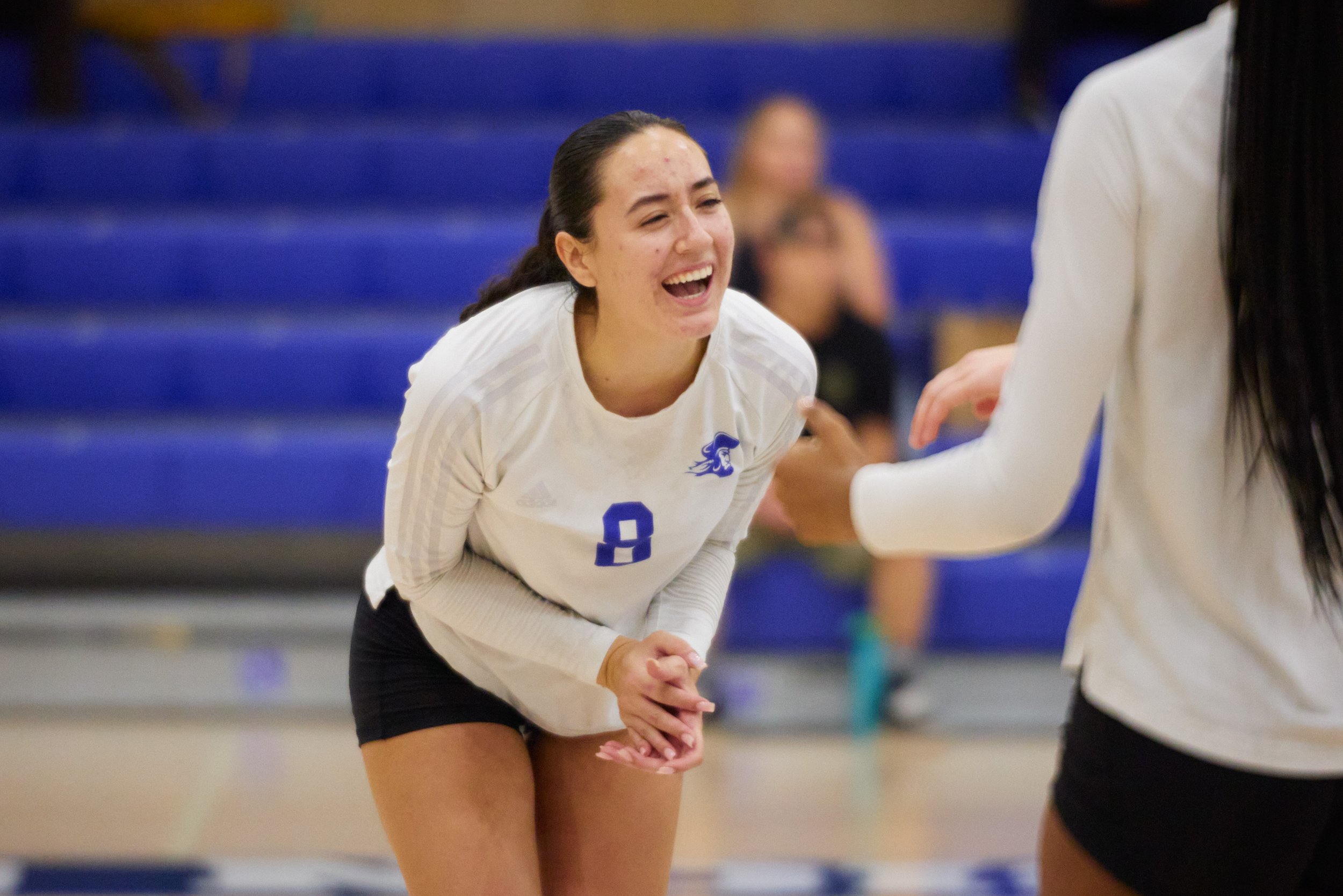  Santa Monica College Corsairs' Natalie Fernandez during the women's volleyball match against the Los Angeles Mission College Eagles on Wednesday, Sept. 13, 2023, at the Health Fitness & Athletics Complex in Sylmar, CA. The Corsairs won 3-1. (Nichola