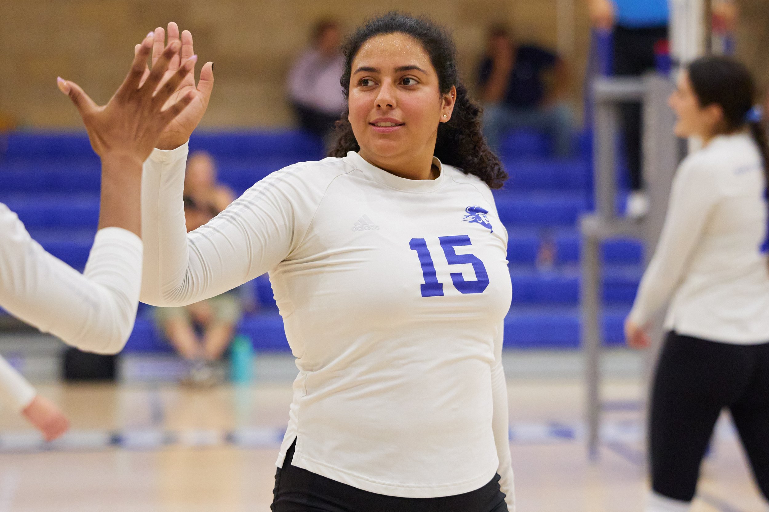  Santa Monica College Corsairs' Jaylynn Fierro during the women's volleyball match against the Los Angeles Mission College Eagles on Wednesday, Sept. 13, 2023, at the Health Fitness & Athletics Complex in Sylmar, CA. The Corsairs won 3-1. (Nicholas M