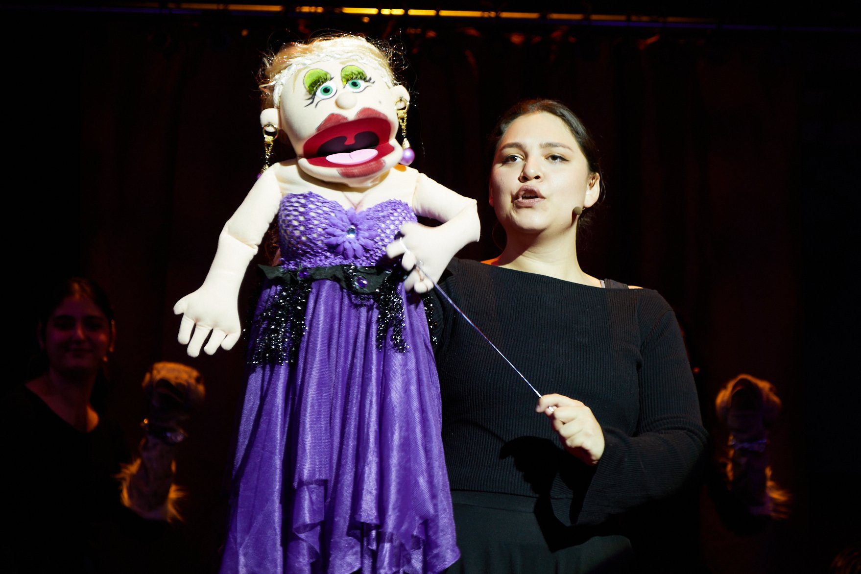  Lucy played by Judy Martinez singing "Special" during a dress rehearsal of Avenue Q at SMC theatre arts building, Santa Monica, Calif., on Thursday Nov. 30, 2023. (Danniel Sumarkho | The Corsair) 