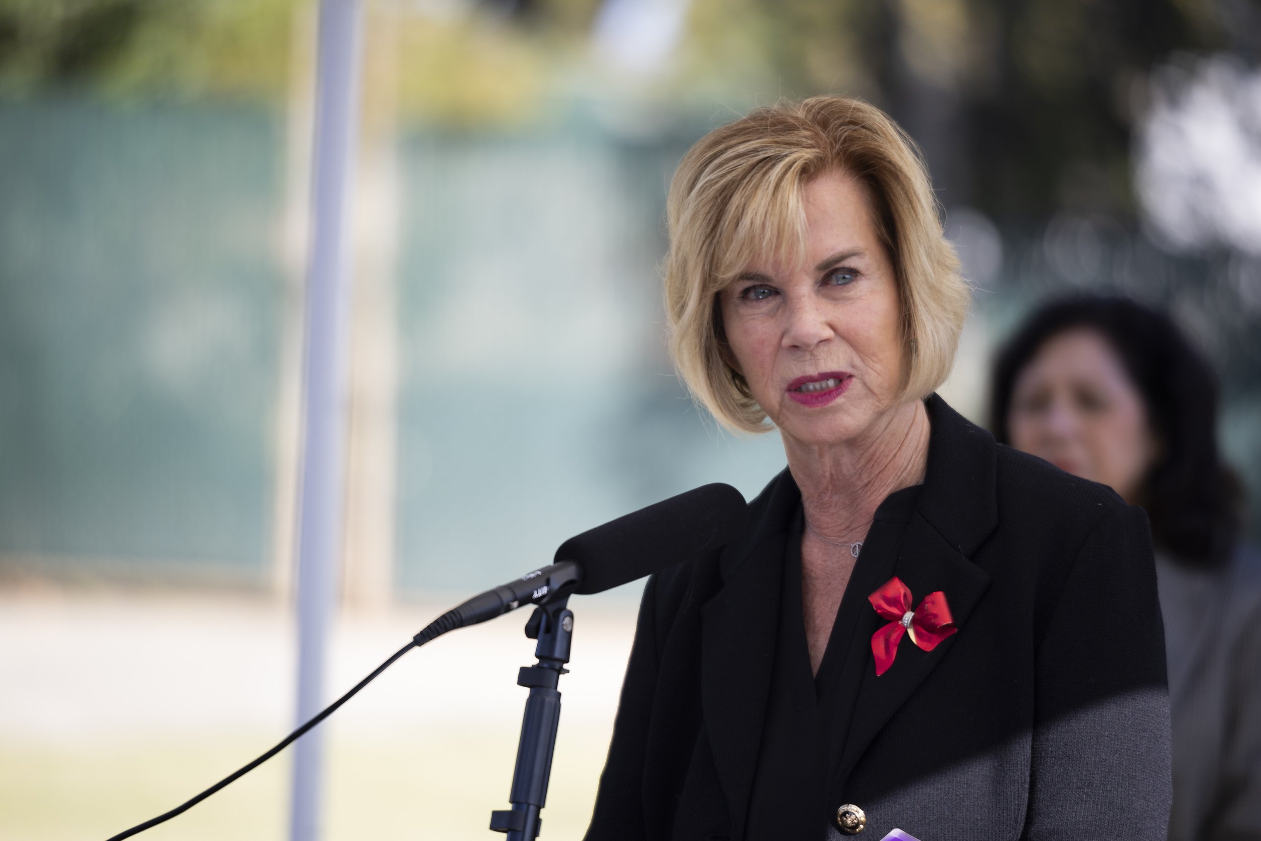  Los Angeles County Supervisor Janice Hahn (fourth district) speaks during the LA County Ceremony of the Unclaimed Dead at the LA County Cemetery, in Los Angeles, Calif., on Thursday, Dec. 14, 2023. The ceremony honored 1,937 individuals who died in 