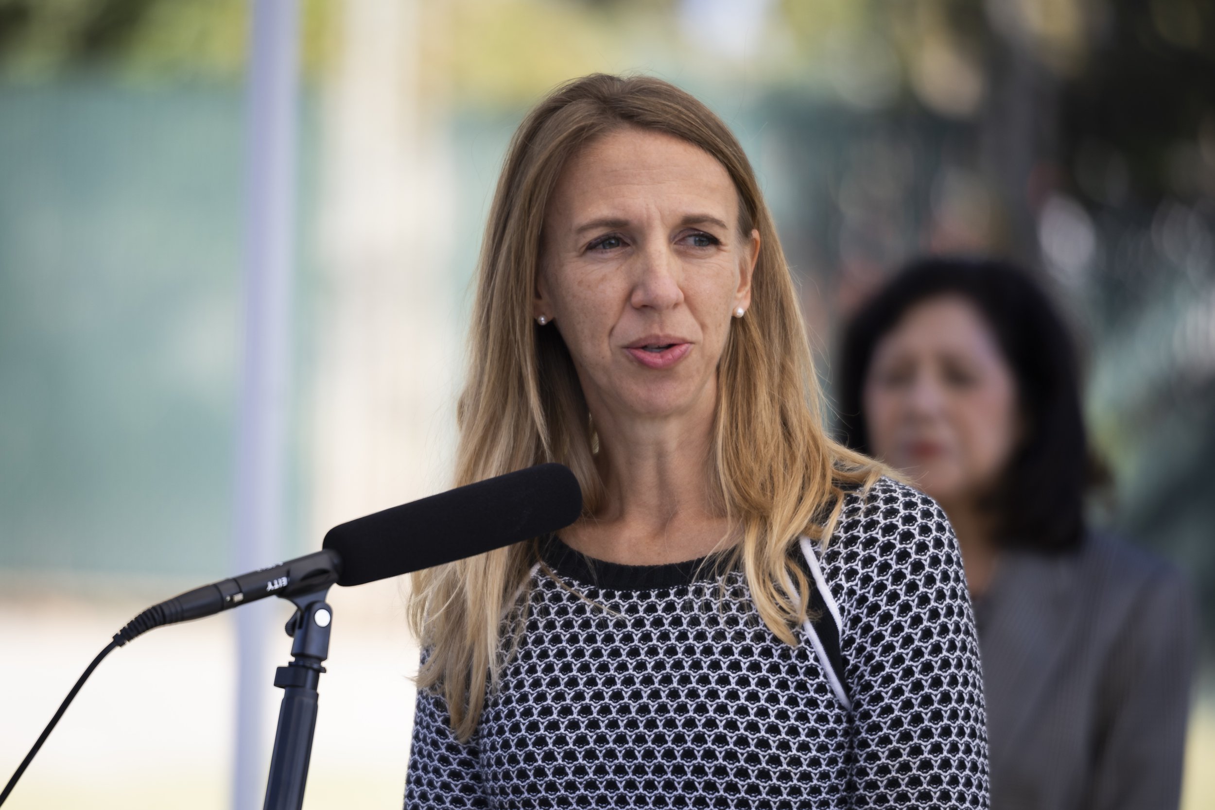  Director of Los Angeles County Department of Health Services Christina Ghaly speaks during the LA County Ceremony of the Unclaimed Dead at the LA County Cemetery, in Los Angeles, Calif., on Thursday, Dec. 14, 2023. The ceremony honored 1,937 individ