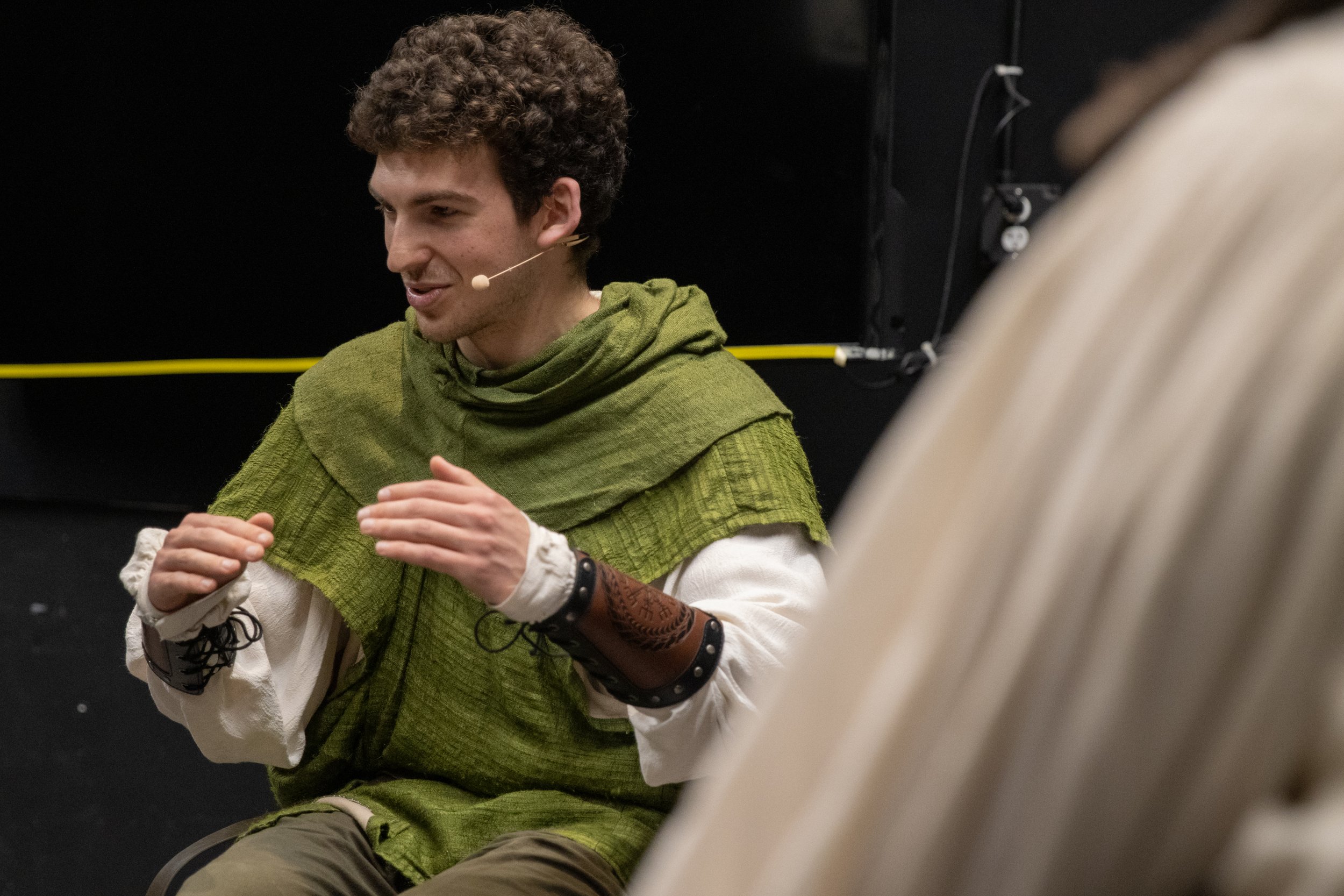  Student and actor Alex Cole talks about the influence Professor Doctor Adrienne Hopper had in his life, at the dress rehearsal of 'Ken Ludwig's Sherwood: The Adventures of Robin Hood', at Santa Monica College, Santa Monica, Calif. Thursday, March 21