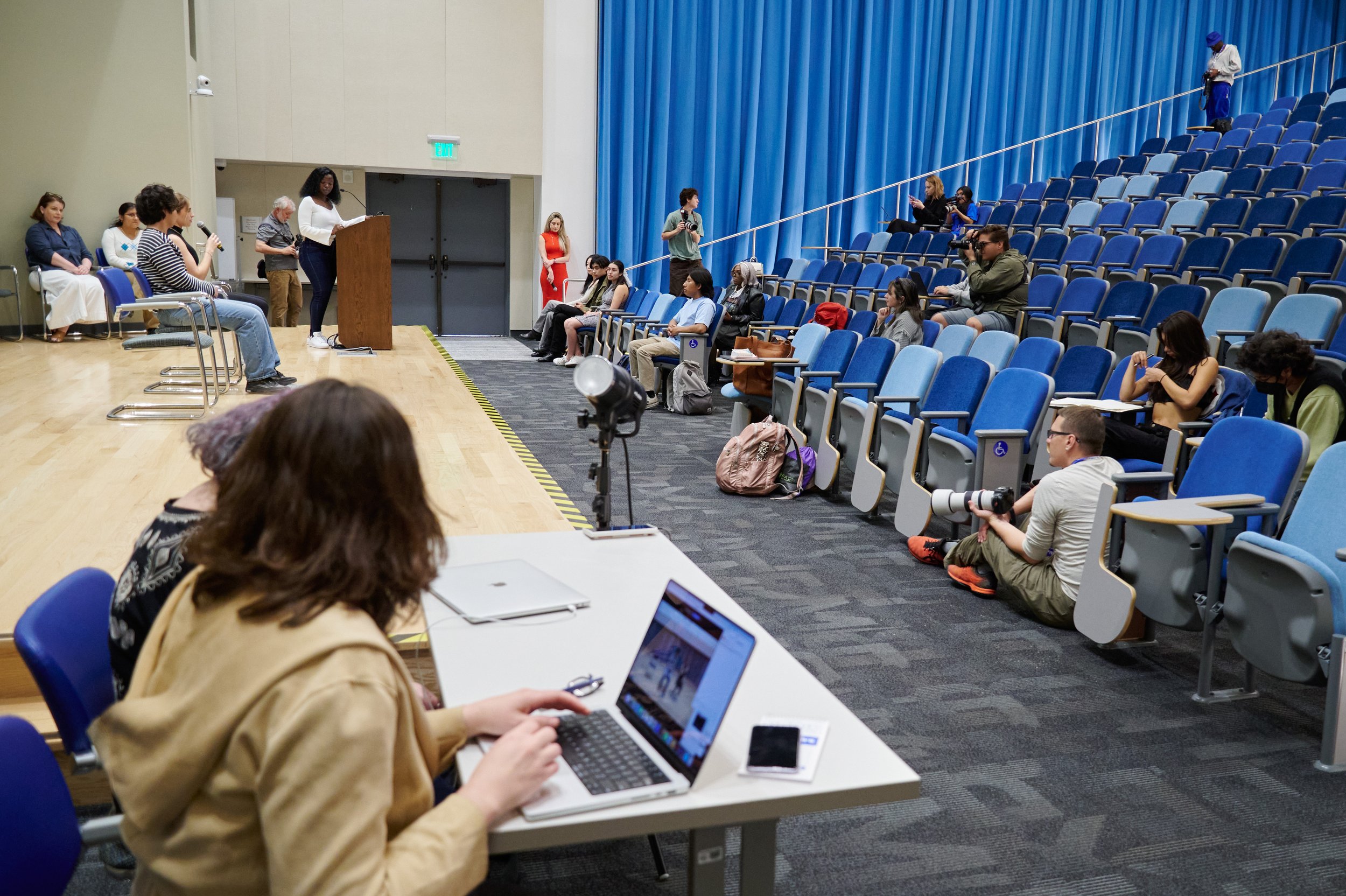  The staff of The Corsair covers the Associated Students candidate forum at Santa Monica College's Student Services Center on Thursday, March 29, 2024, in Santa Monica, Calif. (Nicholas McCall | The Corsair) 