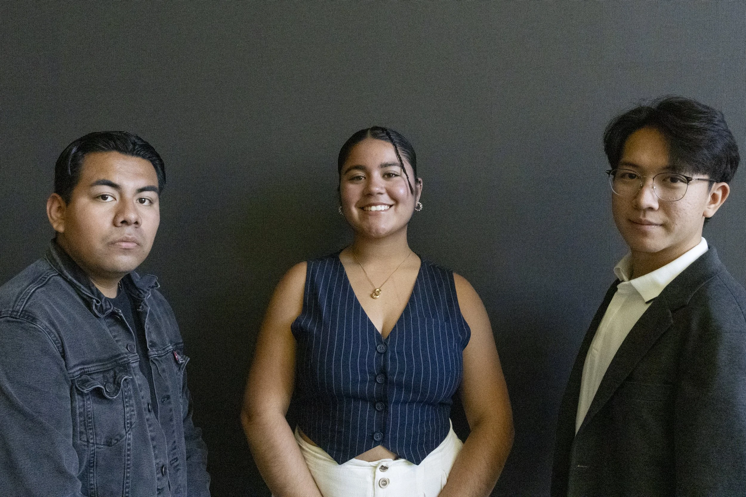 From left to right Daniel Martinez 21 (Left), Silvana Martinez Torres 20 (Center), and Justin (Yen-Chi) Liu 22 (Right), are all running for the Associated Students’ Student Trustee position, for Santa Monica College on Wednesday, September 25, 2024,