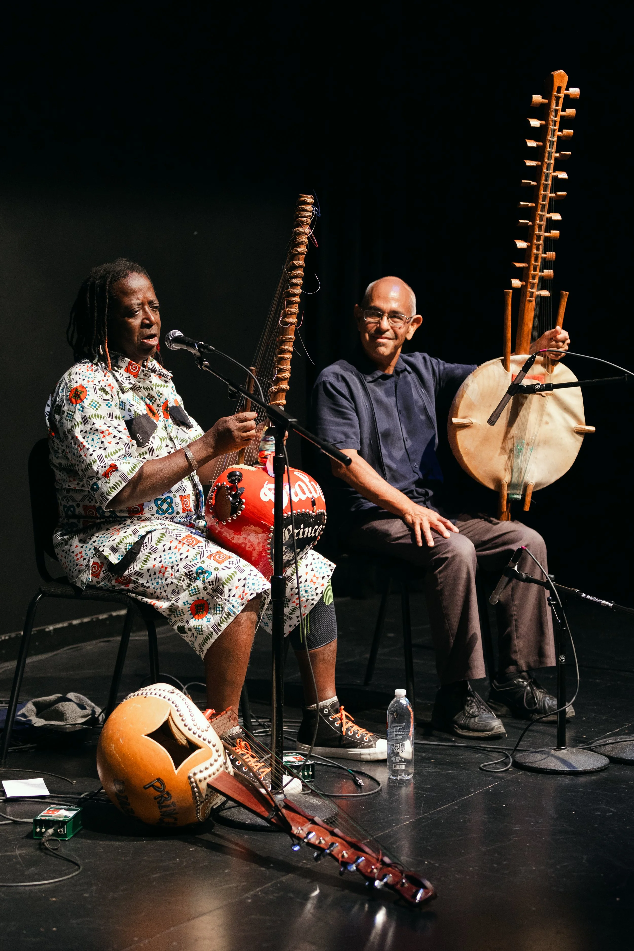  Prince Diabatè - a griot, or traditional storyteller, musician, and poet from Guinea, West Africa - performed Thursday, Sept. 19, 2024 at the SMC Performing Arts Center, Santa Monica, Calif. Prince Diabatè was accompanied by Professor of Music, Ric 