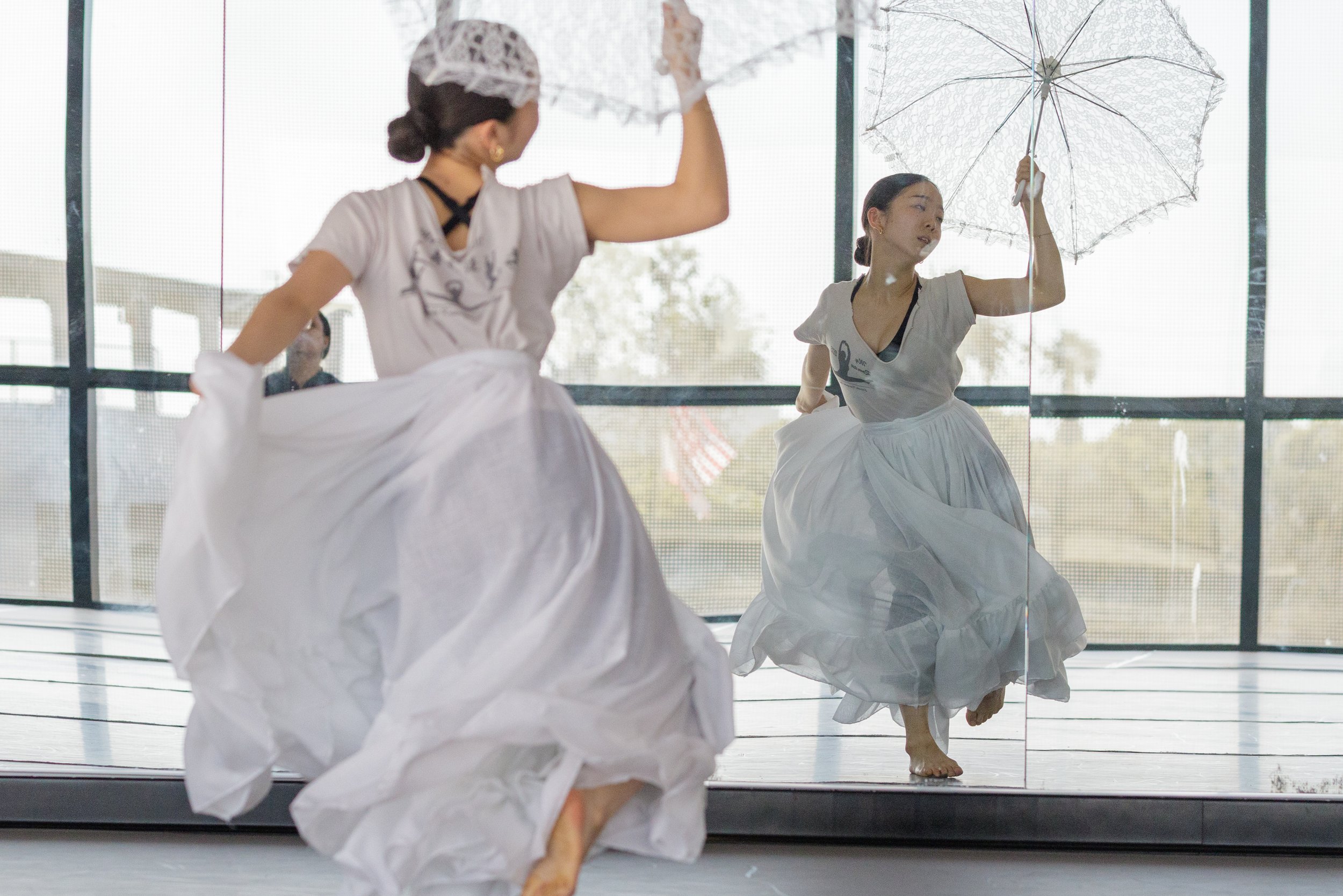 Mayu Oishi rehearses for Spring 2025 Santa Monica College (SMC) Global Motion World Dance Company recital on Wednesday, May 7, 2025 at Core Performance Center at SMC, Santa Monica, Calif. Oishi is a member of the West African performance, which is c
