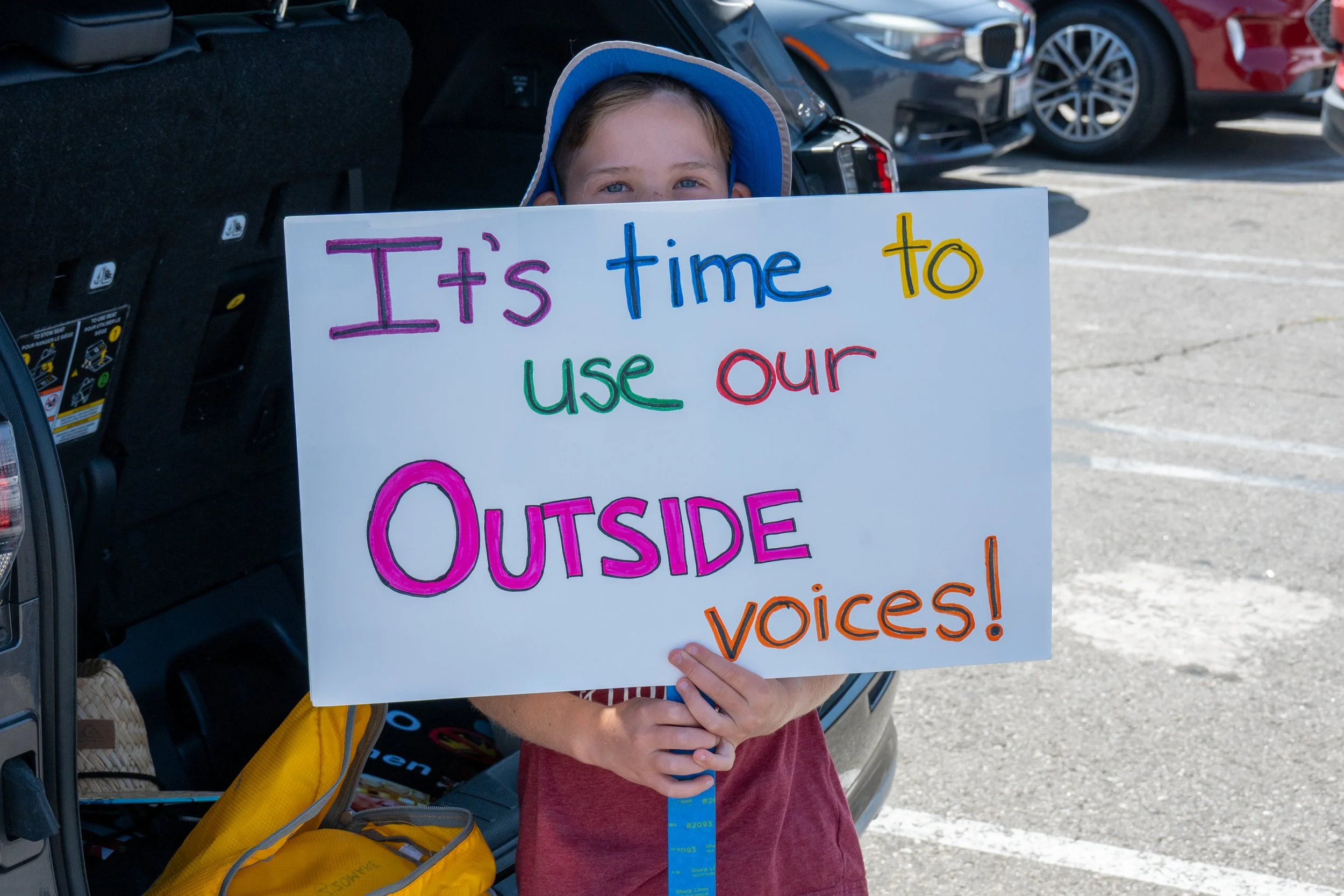  Young protester with his sign protester at the No Kings protest, Saturday, June 14, 2025, Woodland Hills, Calif. (Tom Rosholt | The Corsair) 