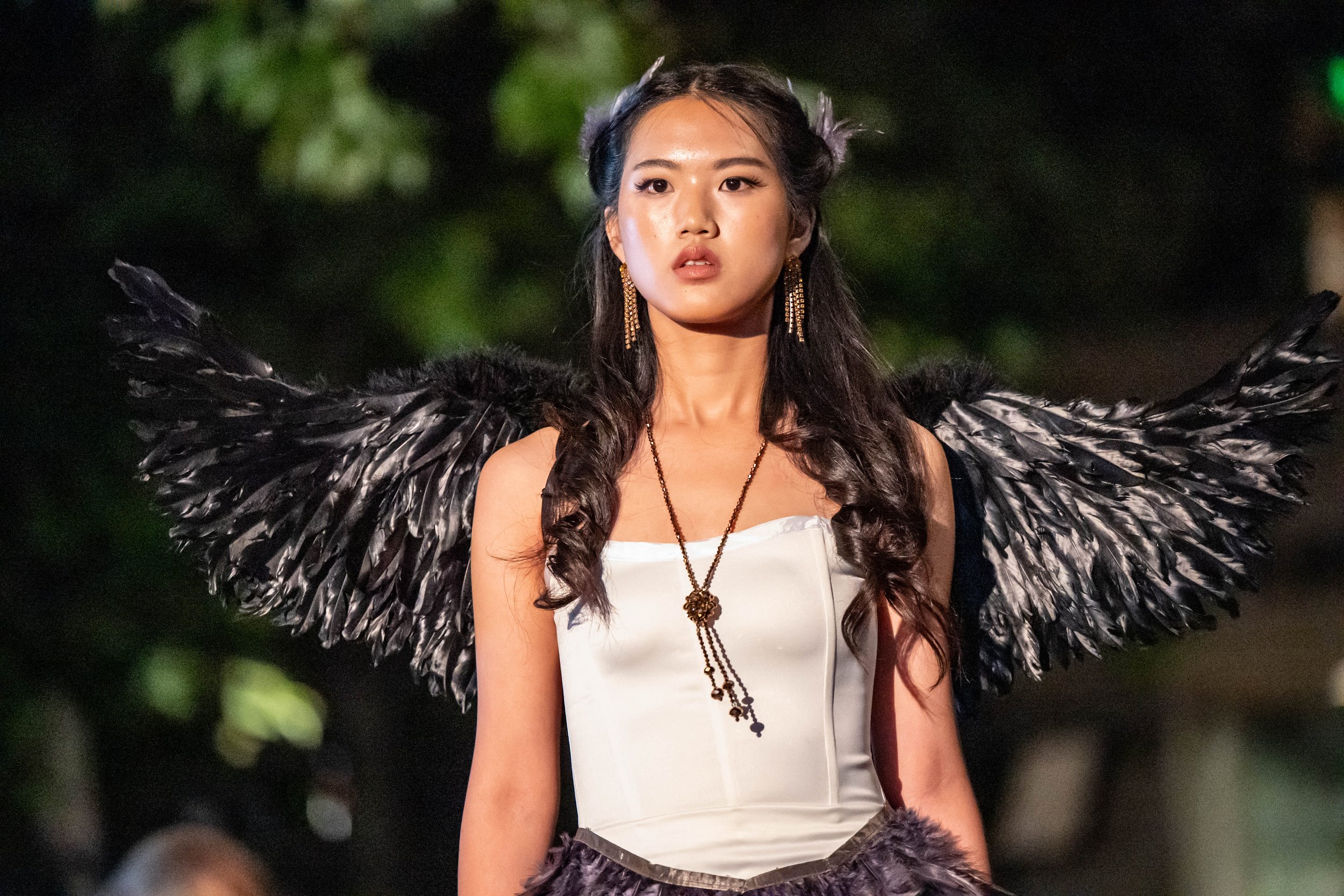 Model posing at the LA Mode 2025 Fashion Show at Santa Monica College (SMC) on Saturday, June 21, 2025, Santa Monica,Calif. (Tom Rosholt | The Corsair)