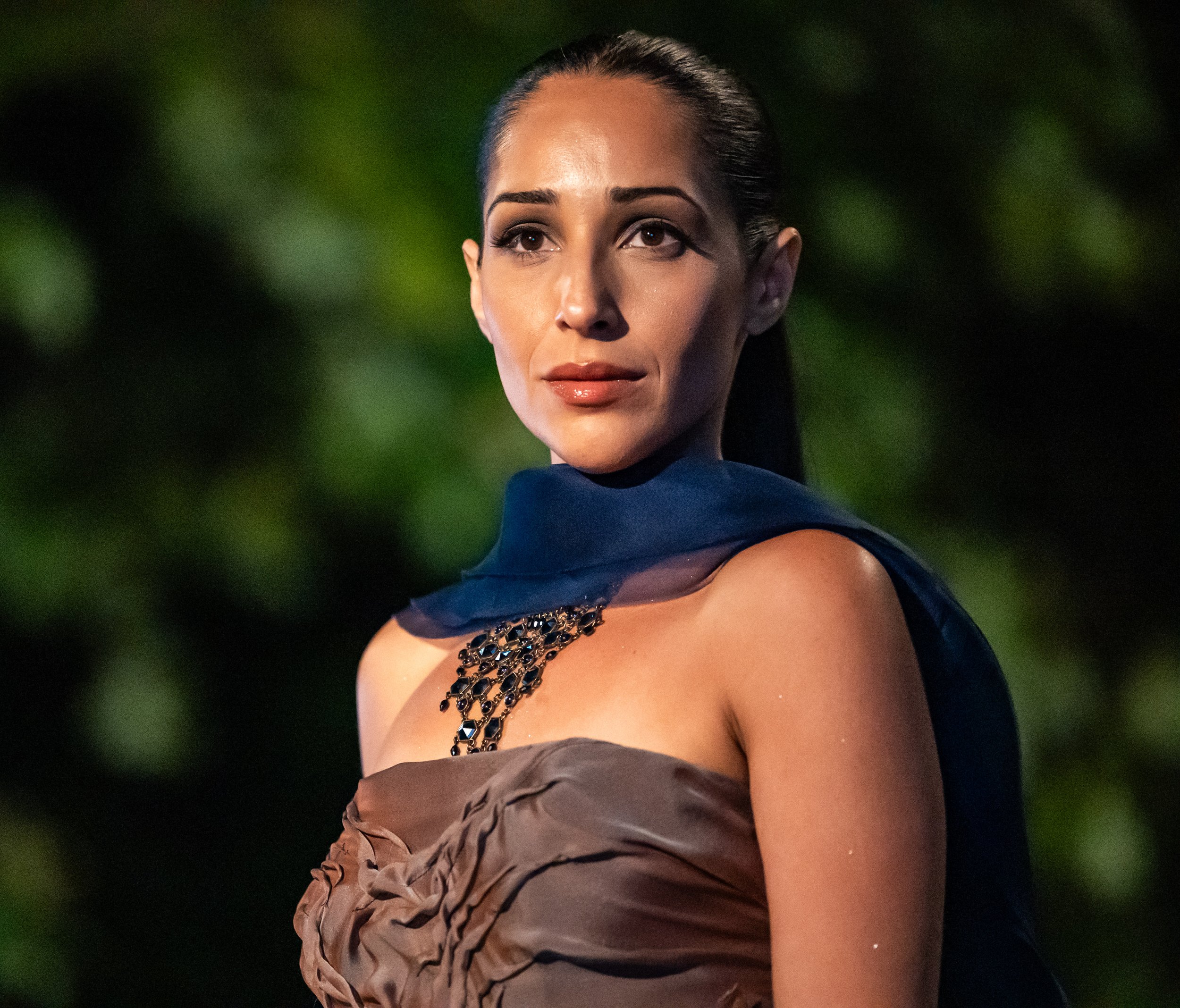 Model posing at the LA Mode 2025 Fashion Show at Santa Monica College (SMC) on Saturday, June 21, 2025, Santa Monica,Calif. (Tom Rosholt | The Corsair)