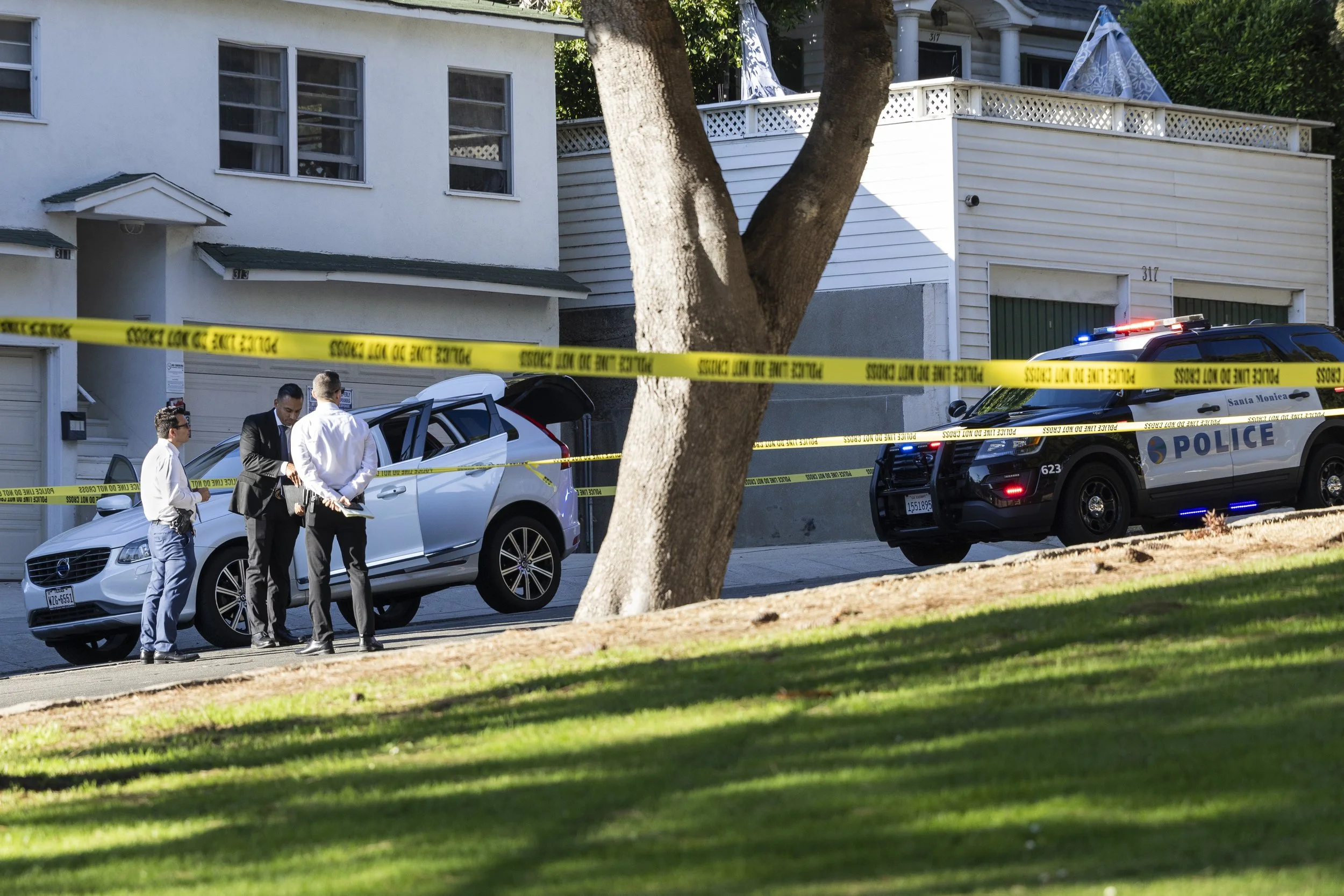 The Santa Monica Police Department (SMPD) attempted to pull over a vehicle wanted by the LAPD in Santa Monica, Calif., on Monday, Sept. 9, 2025. The driver led SMPD on a pursuit before pulling over on Strand Street, where SMPD discovered the driver