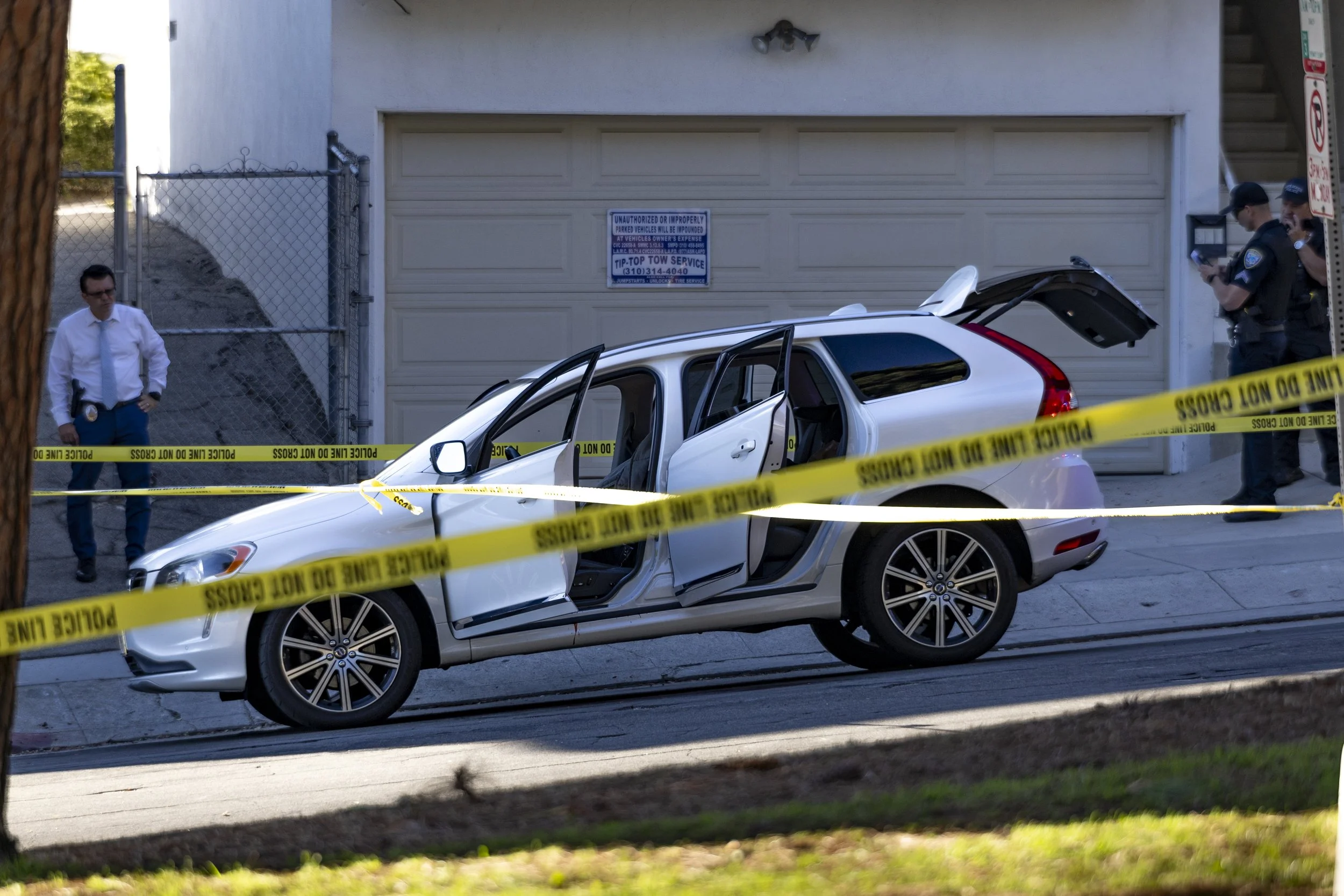 The Santa Monica Police Department (SMPD) attempted to pull over a vehicle wanted by the LAPD in Santa Monica, Calif., on Monday, Sept. 9, 2025. The driver led SMPD on a pursuit before pulling over on Strand Street, where SMPD discovered the driver
