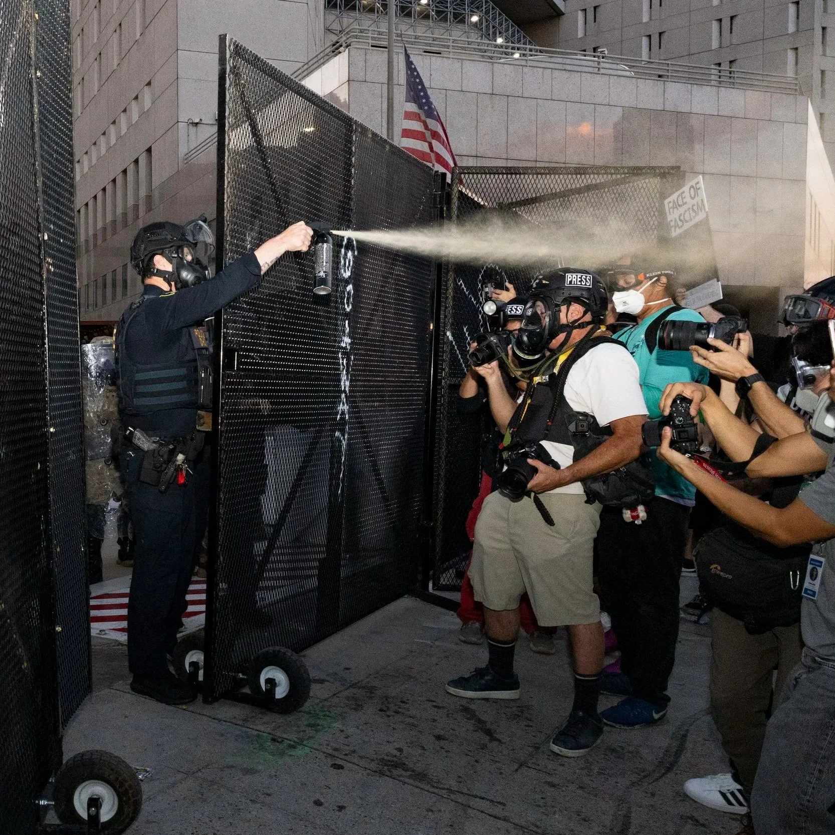  DHS agents shoots press and anti-ICE protesters with less-lethal weapons over Labor Day weekend 