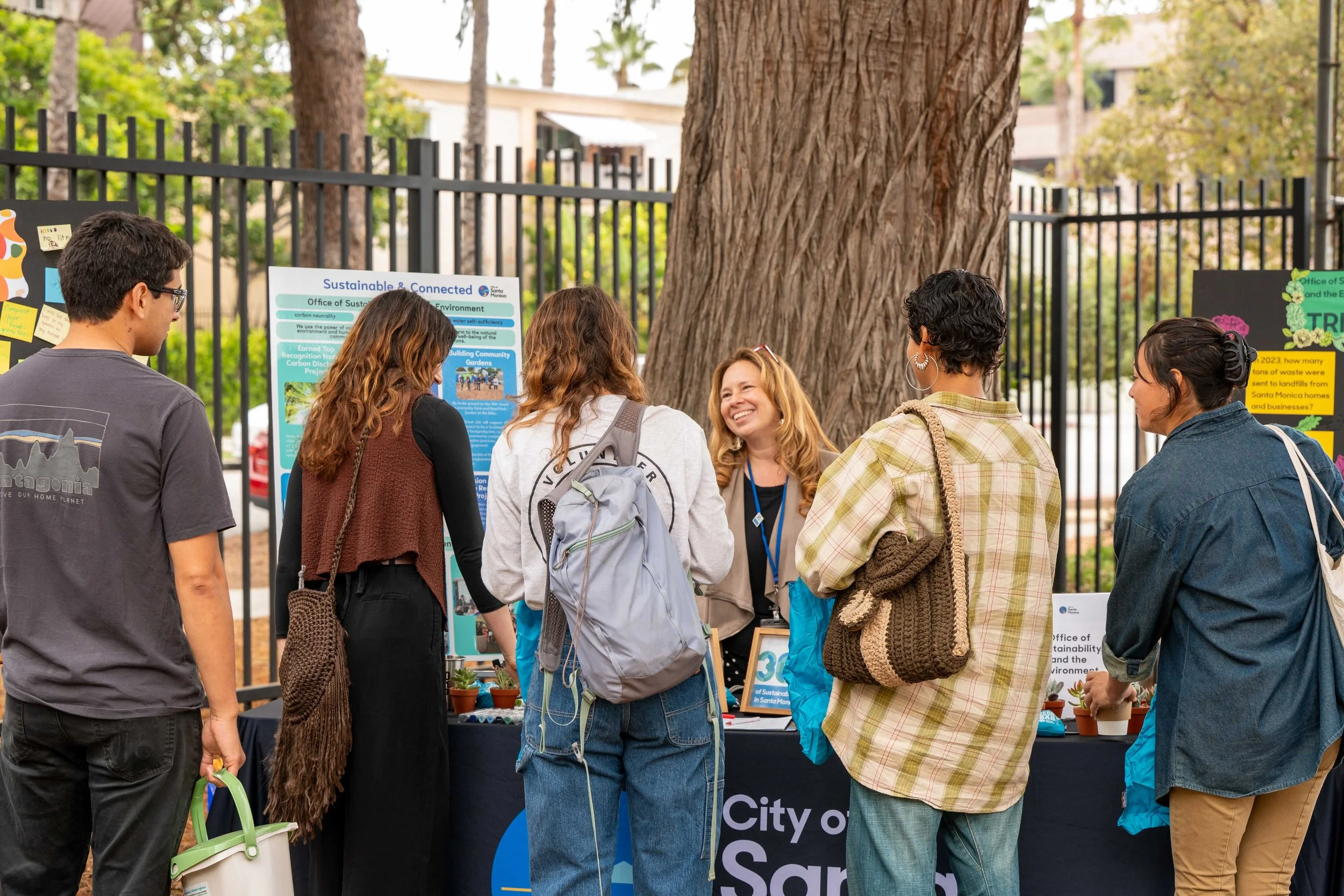 Clove Galilee engaging with participants about sustainable programs at the Sustainability Landscape Expo at Miles Playhouse Christine Emerson Reed park on Saturday, September 13, 2025, Santa Monica,Calif. (Tom Rosholt | The Corsair)