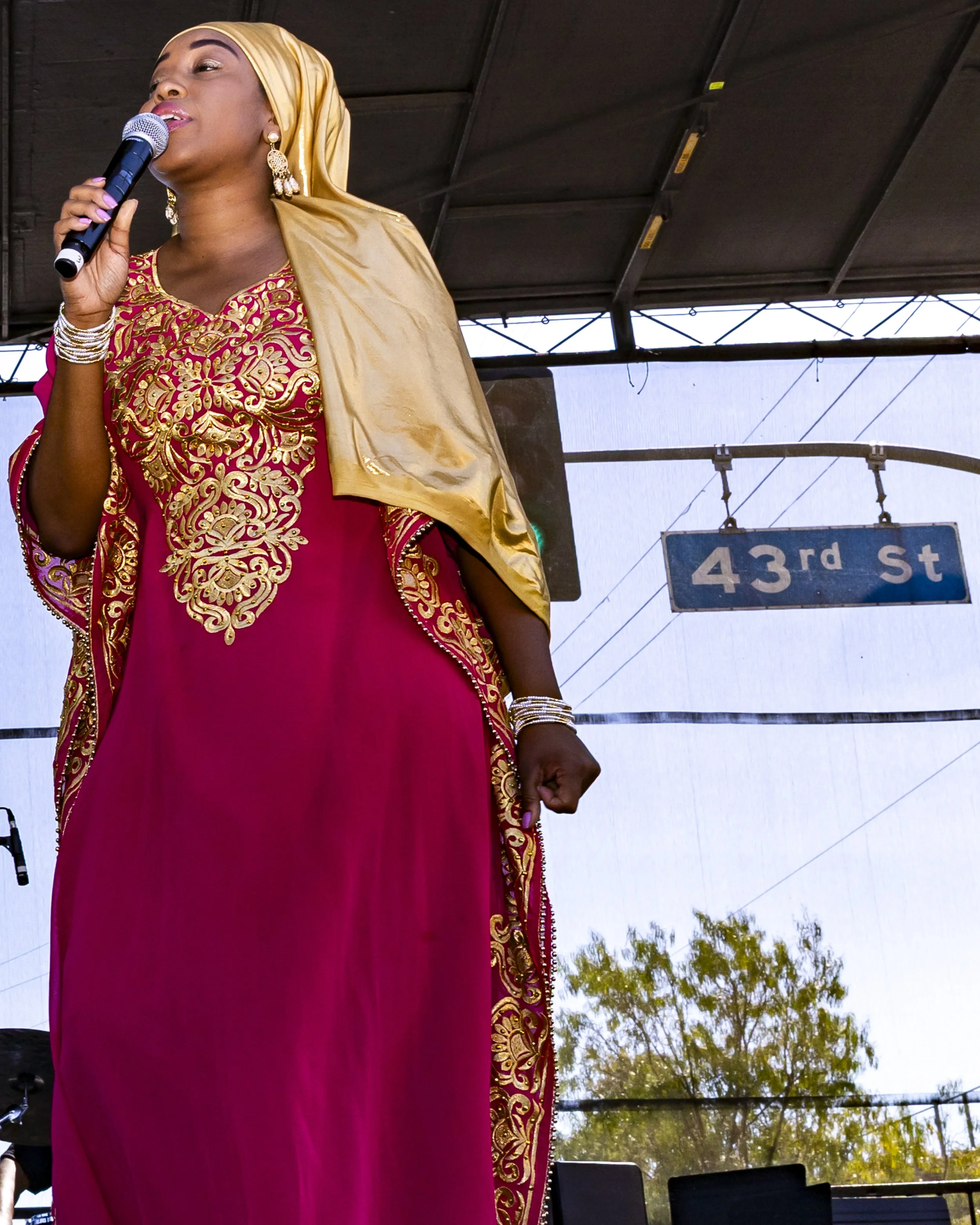 Jazzmeia Horn performed as an opening act at the 2025 Central Jazz Avenue Festival in South Los Angeles, Calif., on Saturday, Sept. 20, 2025, for the Quincy Jones stage headliner, Gregory Porter. (Kayjel J. Mairena | The Corsair)
