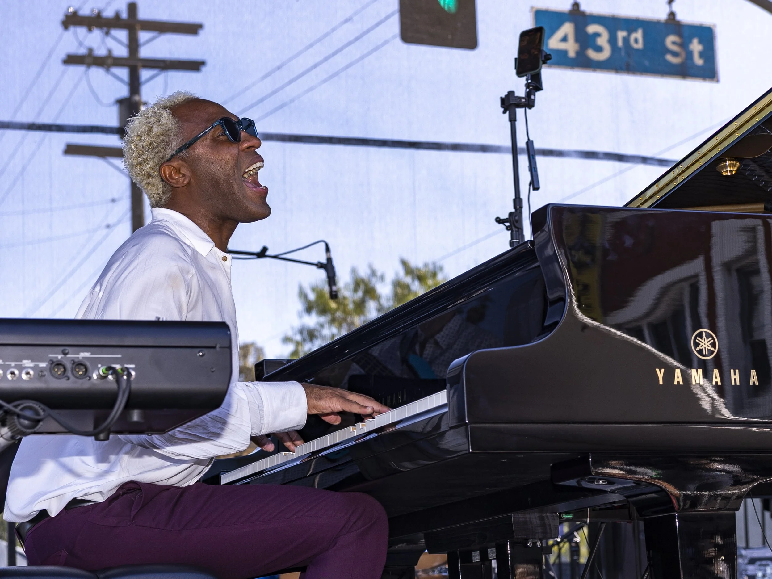 Dayramir Gonzalez performed as an opening act at the 2025 Central Avenue Jazz Festival in South Los Angeles, Calif., on Saturday, Sept. 20, 2025, for the Quincy Jones stage headliner, Gregory Porter. (Kayjel J. Mairena | The Corsair)