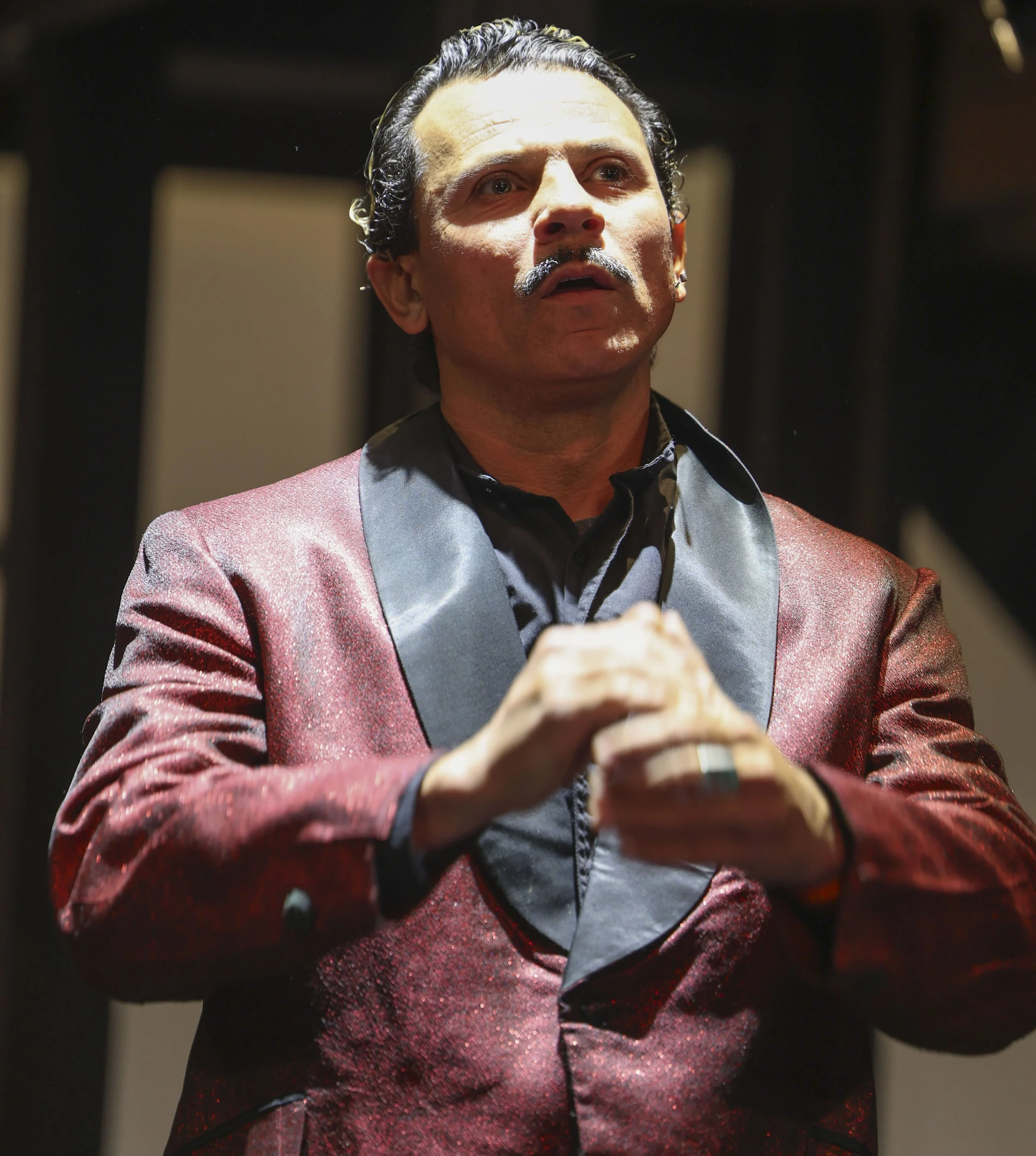  Adji Sarmonto as “Mr. Lies/ The Father/ Australia” in a dress rehearsal of Santa Monica Colleges (SMC) Theatre Departments production of “Angels in America, Part 2; Perestroika on Nov 20, 2025, Santa Monica, Calif. (Gregg Hawthorne | The Corsair) 