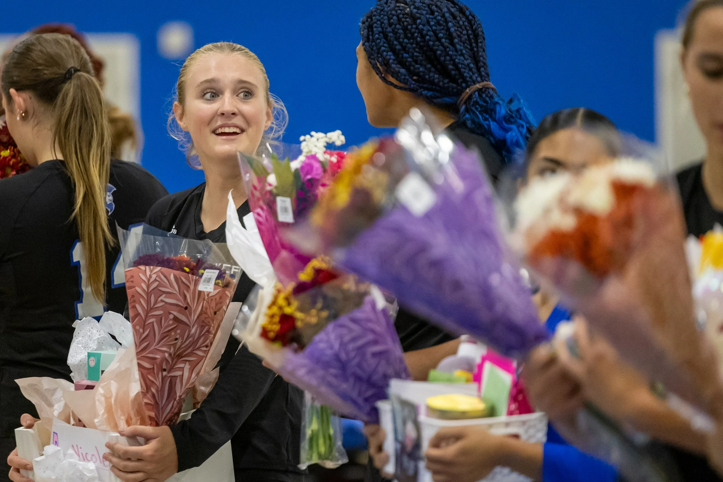  The Corsair, Santa Monica College (SMC) women’s volleyball team plays against West LA College in their matchup on Wednesday, Nov.12, 2025, at the Corsair Gym at SMC in Santa Monica, Calif. The Corsair defeated West LA College 3-0.  The Corsair celeb