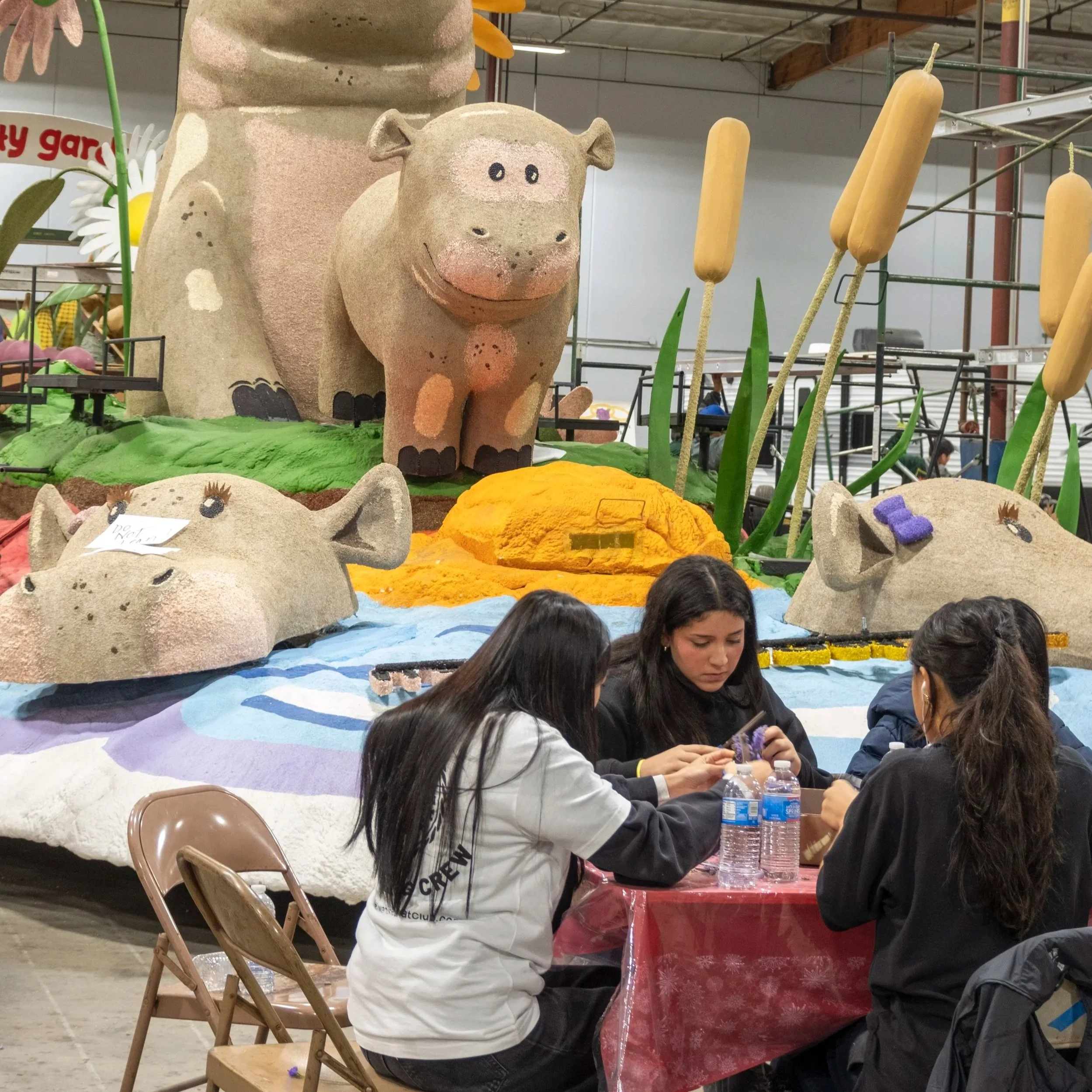 Coloring a Rose Float