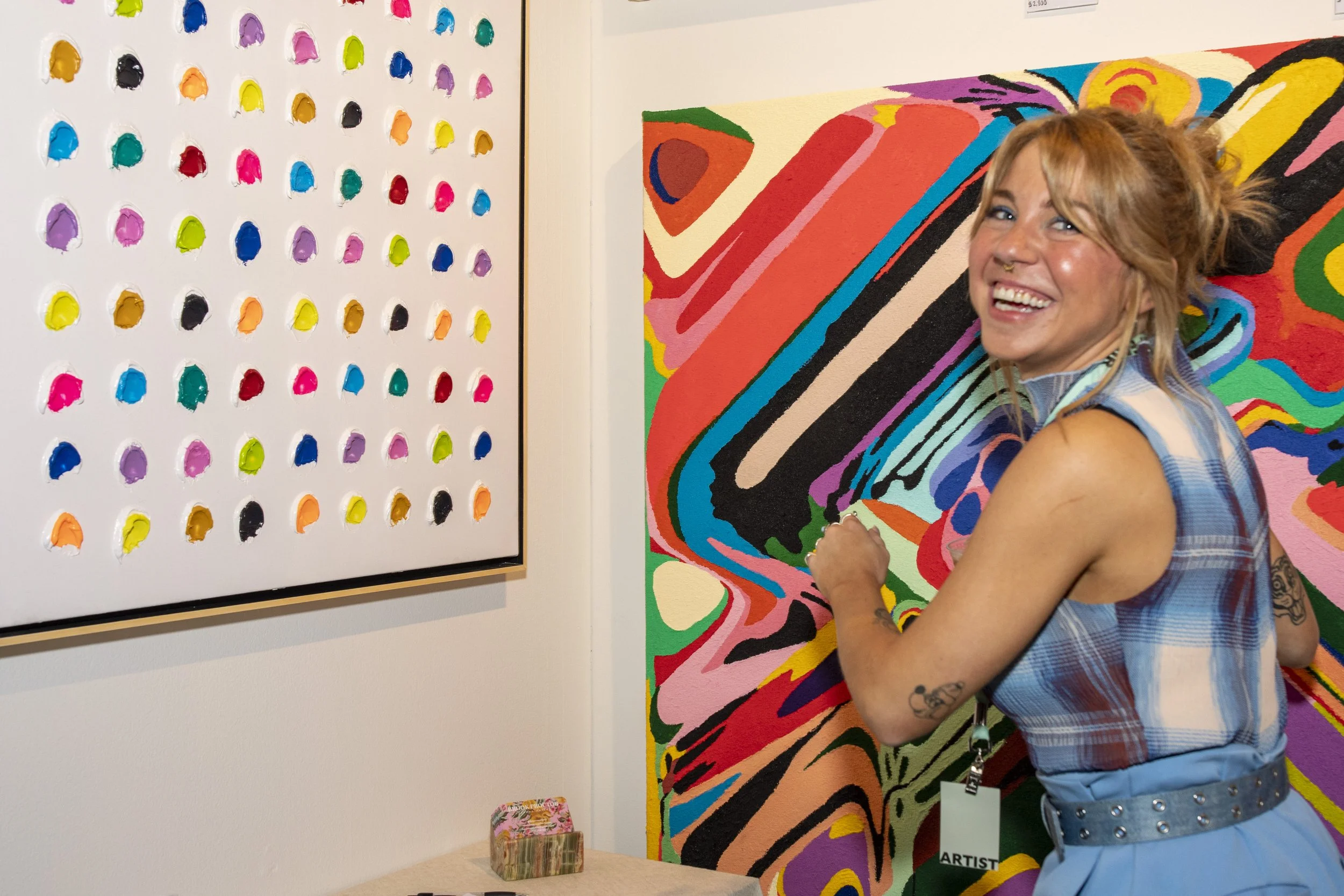  Artist  Brook Proctor who is here this weekend from Colorado says, "I get my inspiration to  create from watching everyday life," at the opening night of The Other Art Fair in Culver City, Calif. Thursday, Febuary 27, 2026 (Andrew Starnes | The Cors