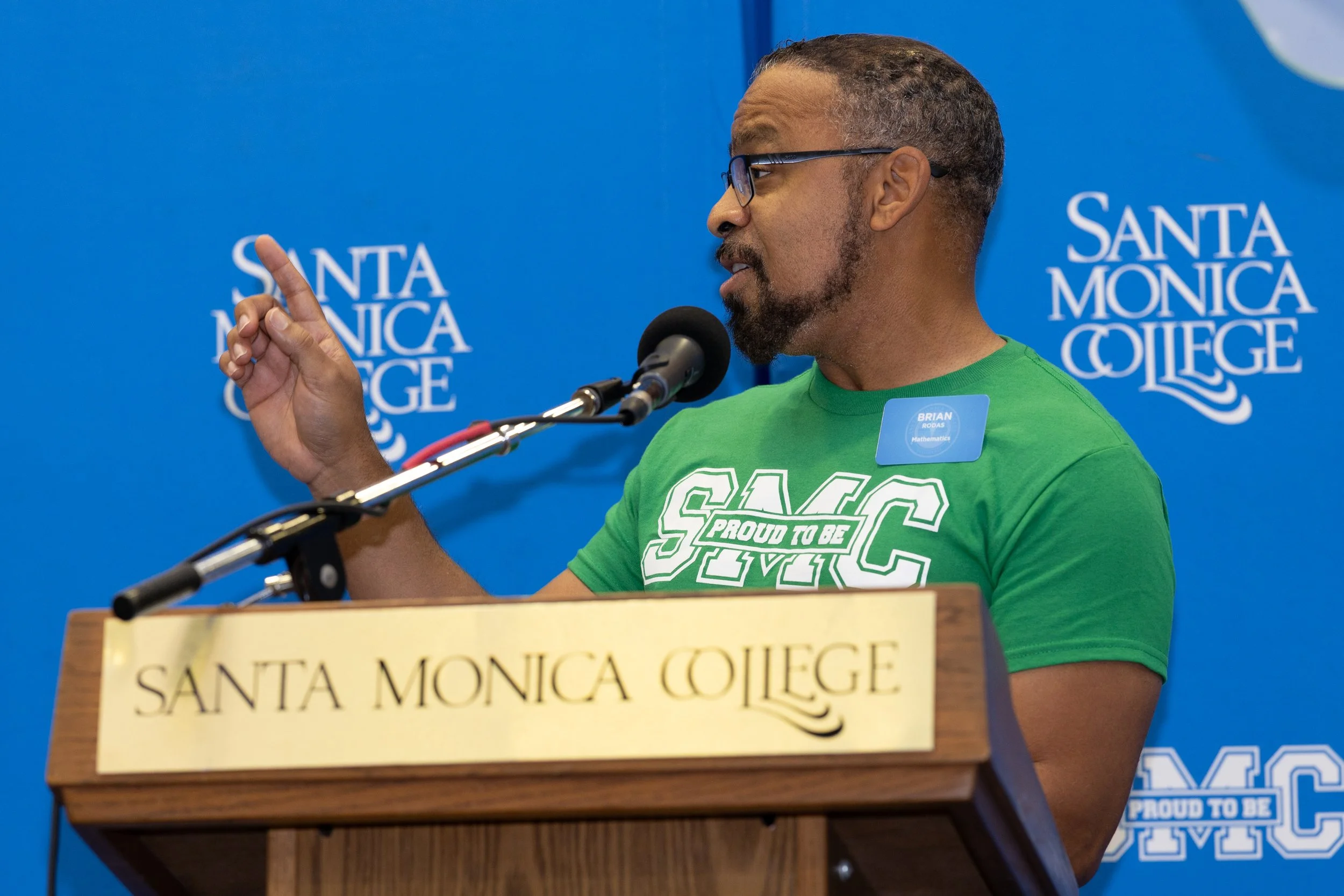  Brian Rodas, Assistant Chair of the Mathematics department, welcomes Santa Monica College’s faculty and staff with the Opening Addresses during the SMC Spring 2026 Professional Development Day with the theme “Rooted in Progress: Essential Tools for 