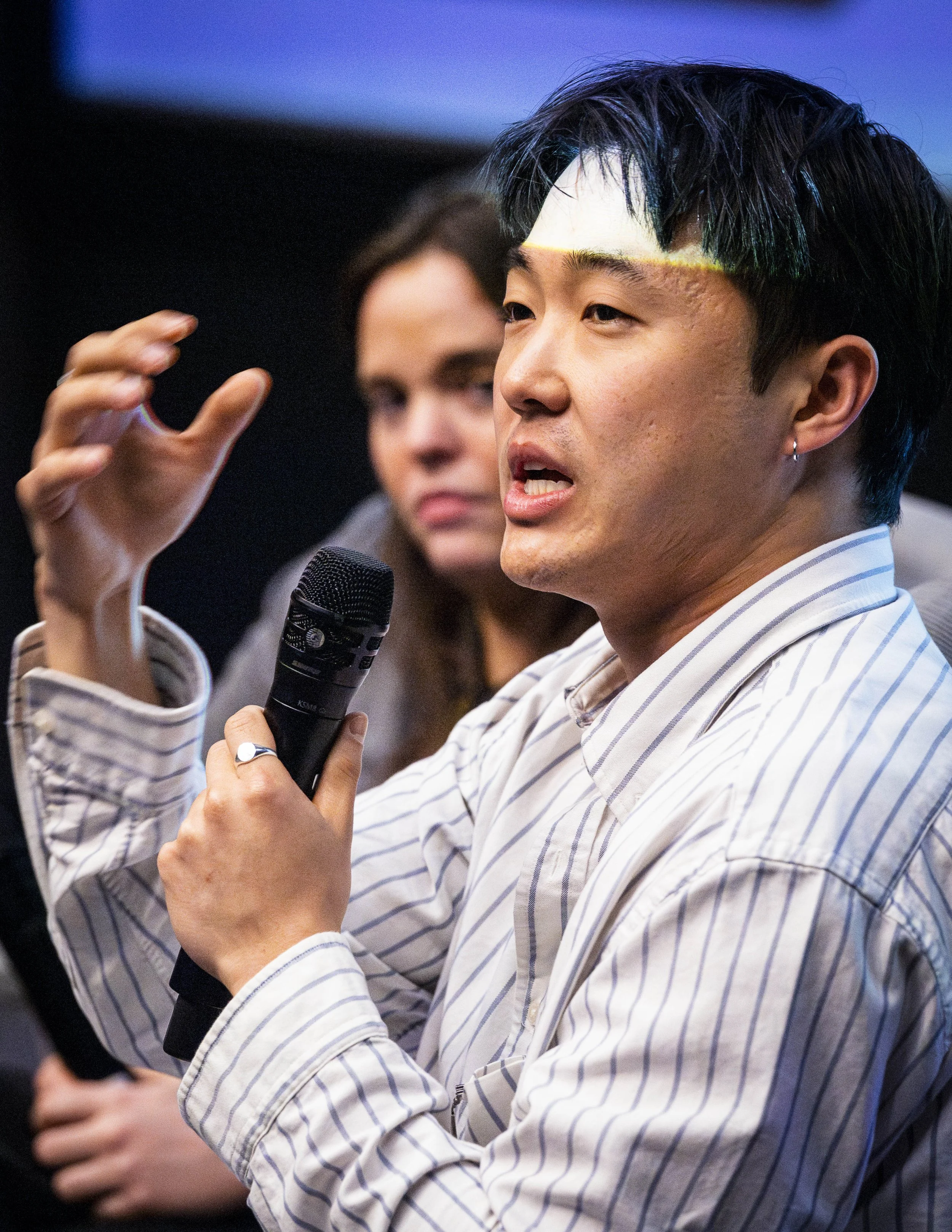  Screenwriter William Yu (cq), discusses his career with students during Break Into TV Writing, a panel presented by Humanitas and Santa Monica College (SMC), on Monday, Mar. 9, 2026. The panel, which took place at SMC’s Center for Media & Design (CM