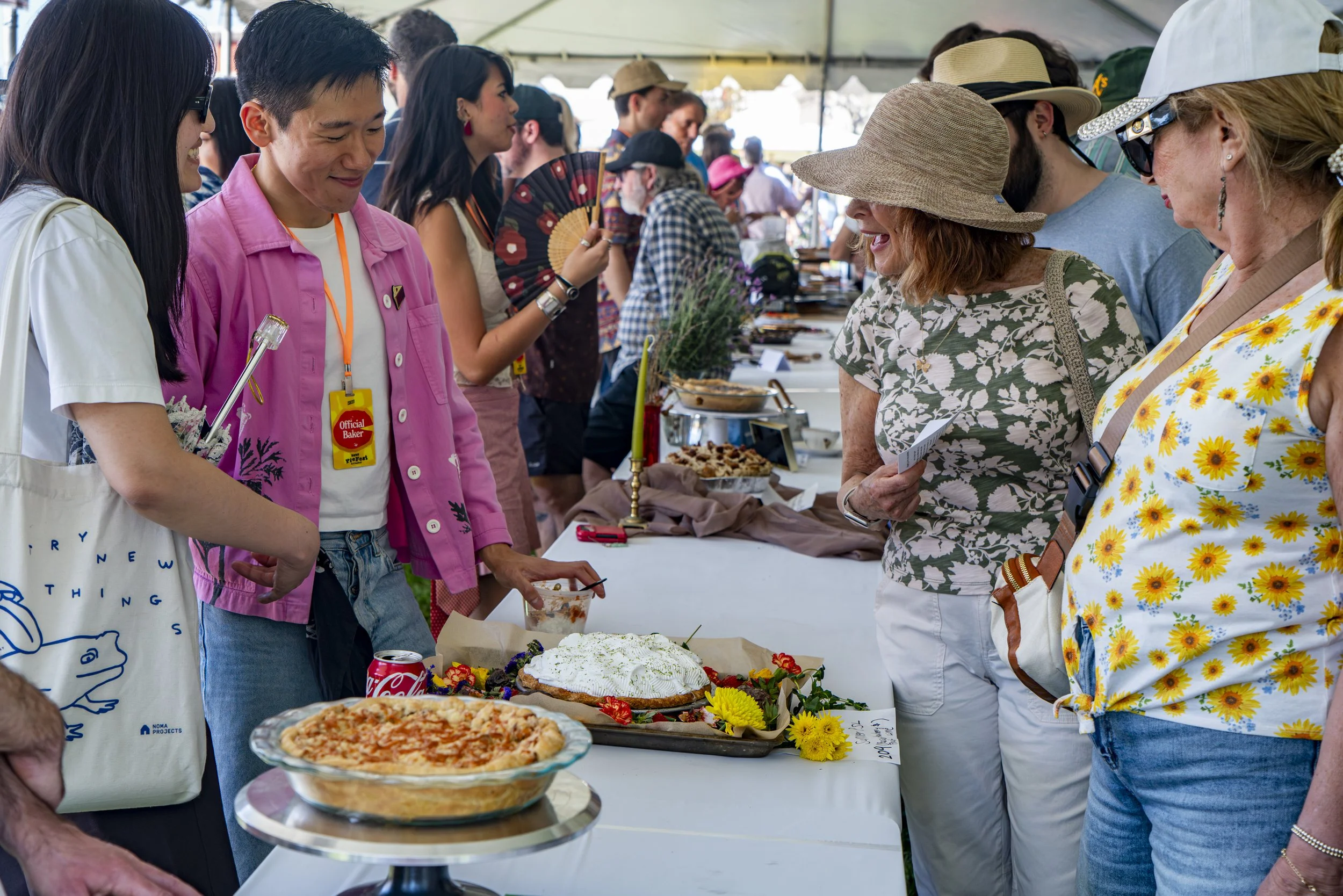  Pie Fest contestances and event goers discuss reciepes at the 12st annual KCRW Pie Fest & Contest at the Autry Museum in Giffith Park, Los Angeles Calif., Saturday, March 14, 2026 (Danny Sanchez I The Corsair) 
