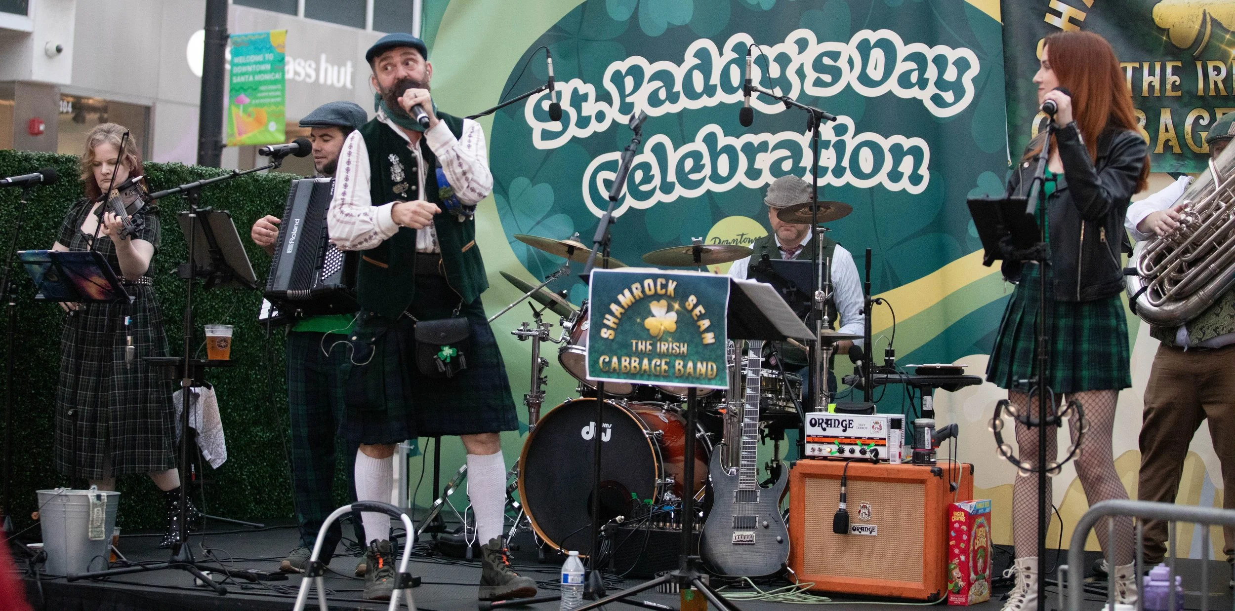  Shamrock Sean and The Irish Cabbage Band perform at the St. Paddy's Day Celebration on the Promenade on March 14, 2026 on Third Street Promenade in Santa Monica, CA. (Maria Lebedev | The Corsair) 