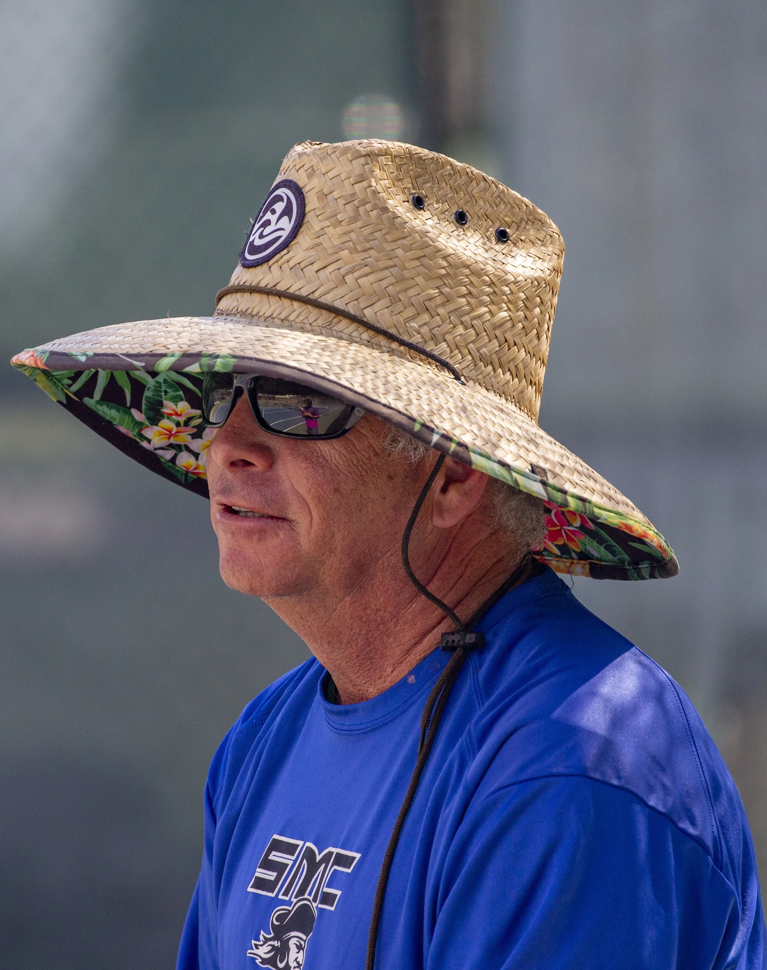  Richard Goldenson, head coach of Santa Monica College, watches his players during a doubles match against College of the Canyons at Ocean View Park Tennis Courts in Santa Monica, Calif., on Tuesday, March 17, 2026. Santa Monica College won the match
