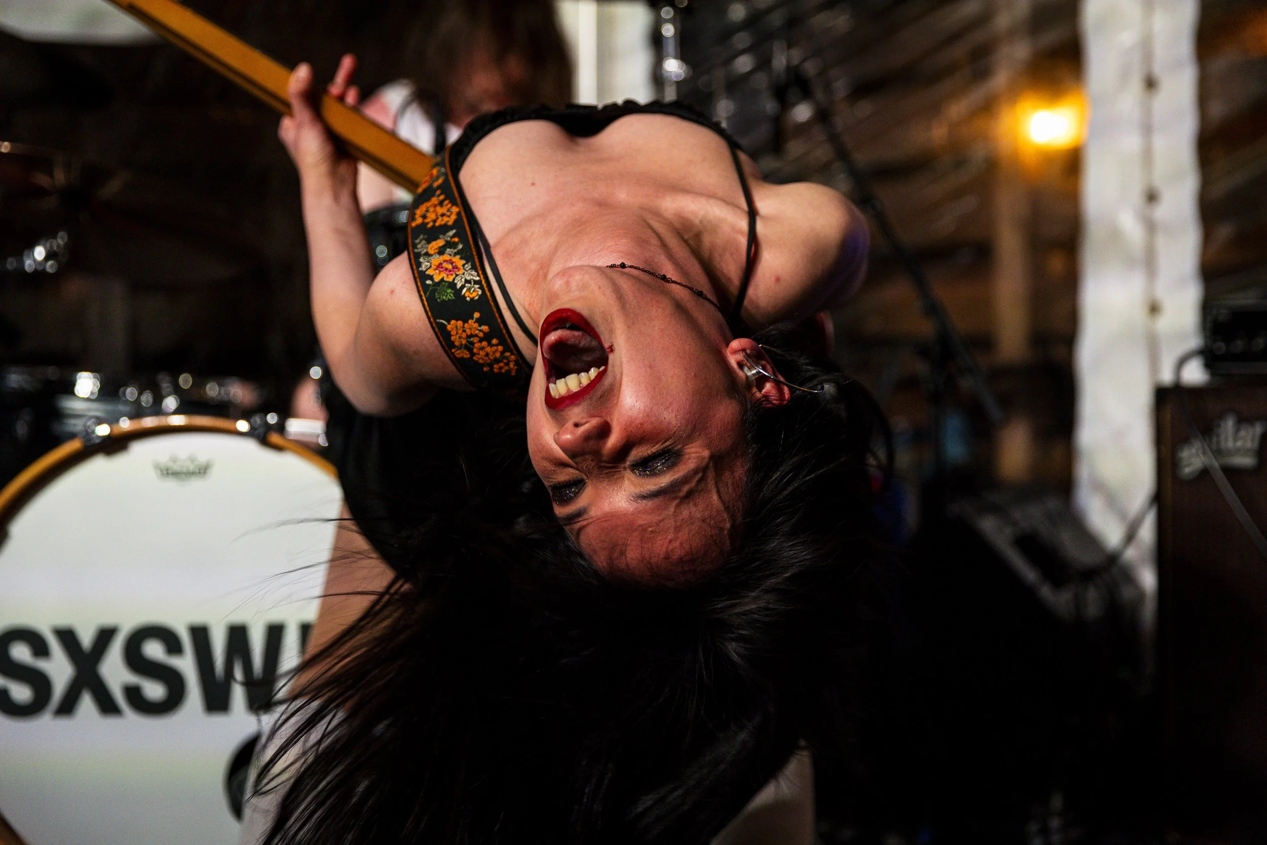  Giselle Medina, guitarist and singer of British band I See Orange, performs at Shangri-La on Thursday, Mar. 12, 2026, in Austin, TX, during the South By Southwest (SXSW) festival. Due to the redevelopment of the Austin Convention Center, SXSW celebr