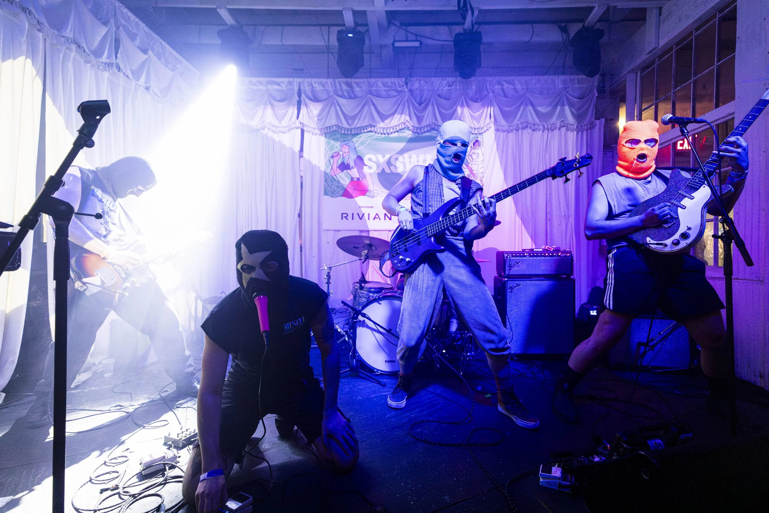  Five-piece, New York-based band Balaclava performs at Swan Dive on Saturday, Mar. 14, 2026, in Austin, TX, during the South By Southwest (SXSW) festival. Due to the redevelopment of the Austin Convention Center, SXSW celebrated its 40th edition this