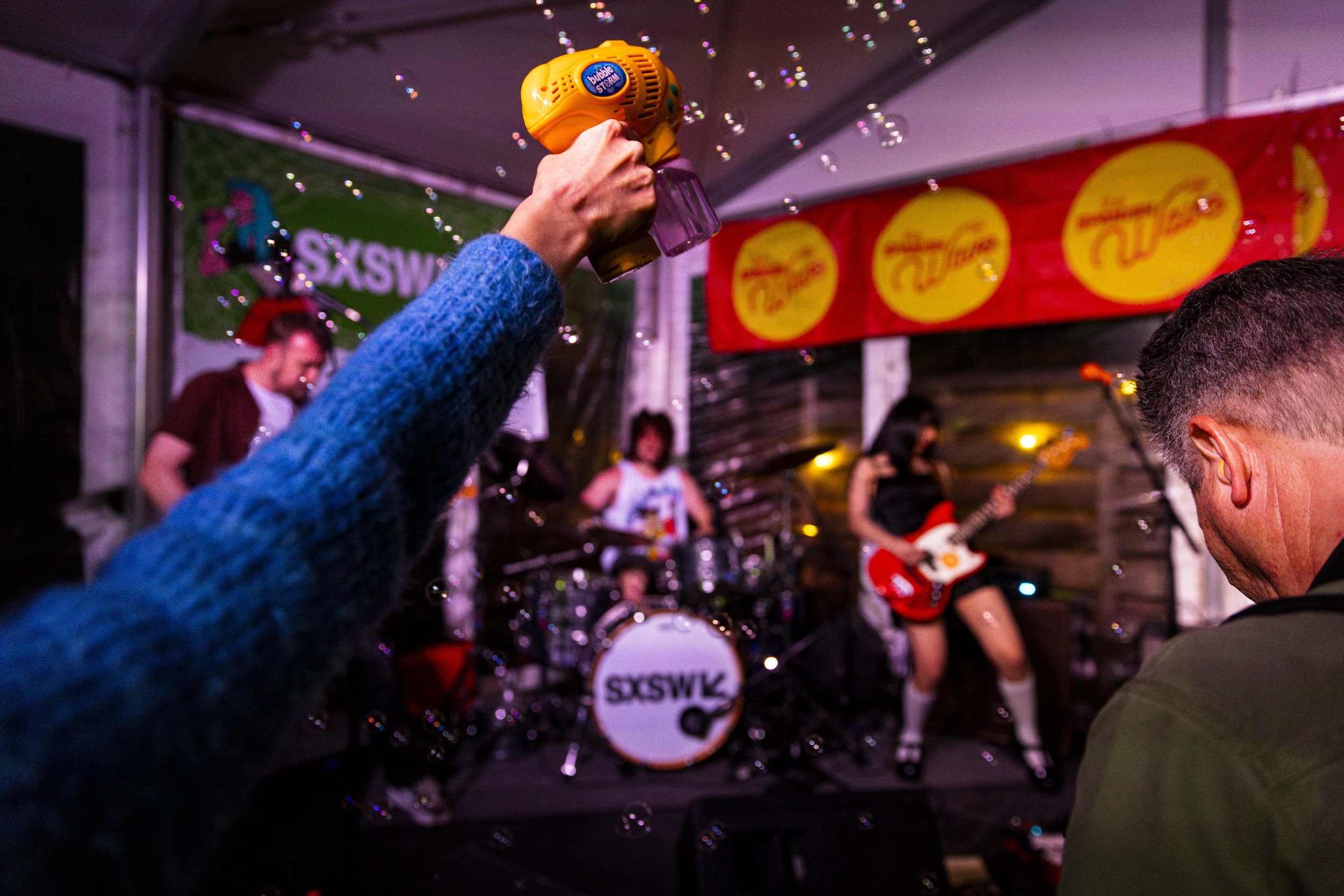  A fan uses a bubble gun during the British band I See Orange’s performance at Shangri-La on Thursday, Mar. 12, 2026, in Austin, TX, during the South By Southwest (SXSW) festival. Due to the redevelopment of the Austin Convention Center, SXSW celebra