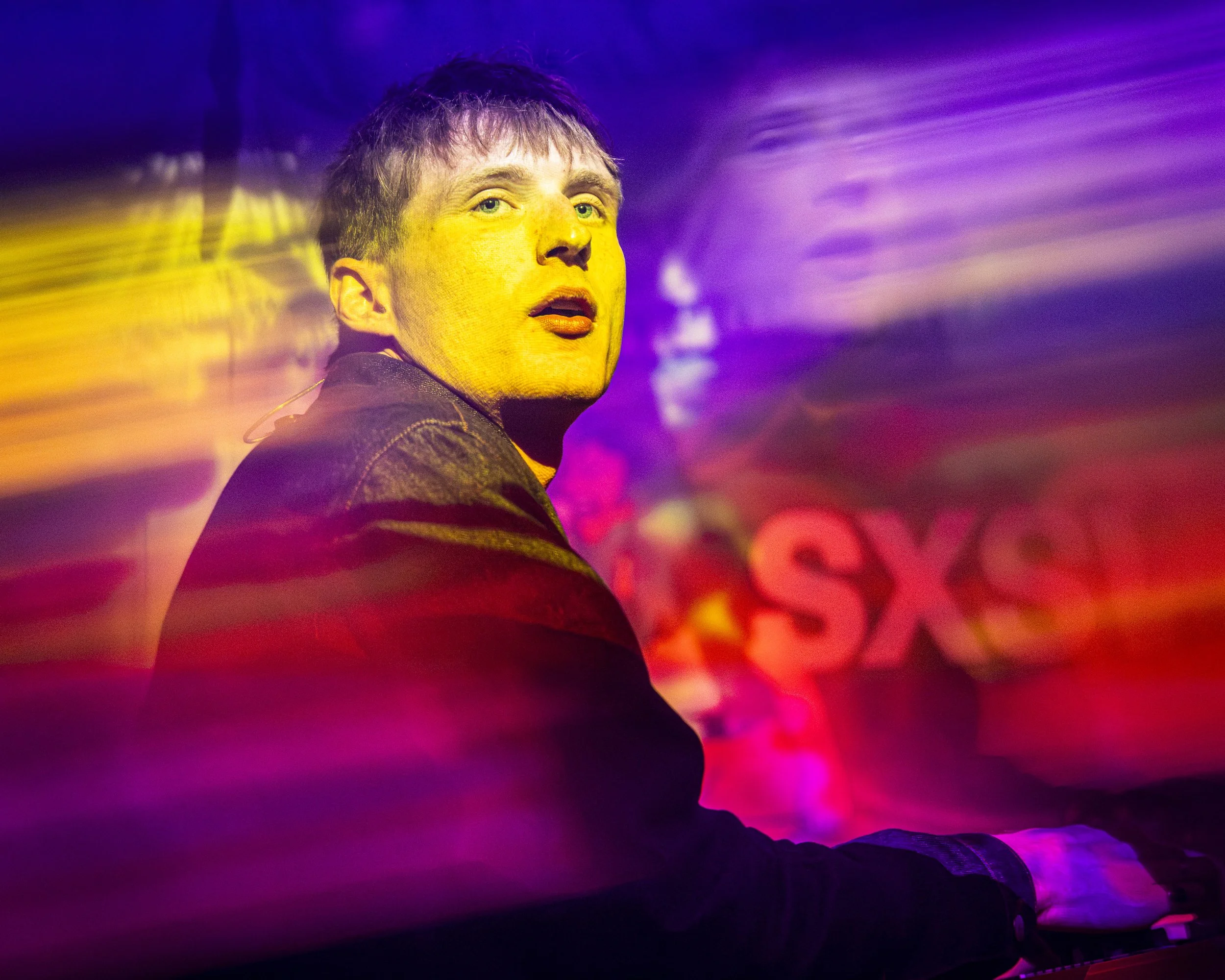  Harry Hanson, frontman of English dance-rock band Adult DVD, performs at Swan Dive on Monday, March 16, 2026, in Austin, Texas, during the South by Southwest (SXSW) festival. Although SXSW celebrated its 40th edition this year with a more streamline