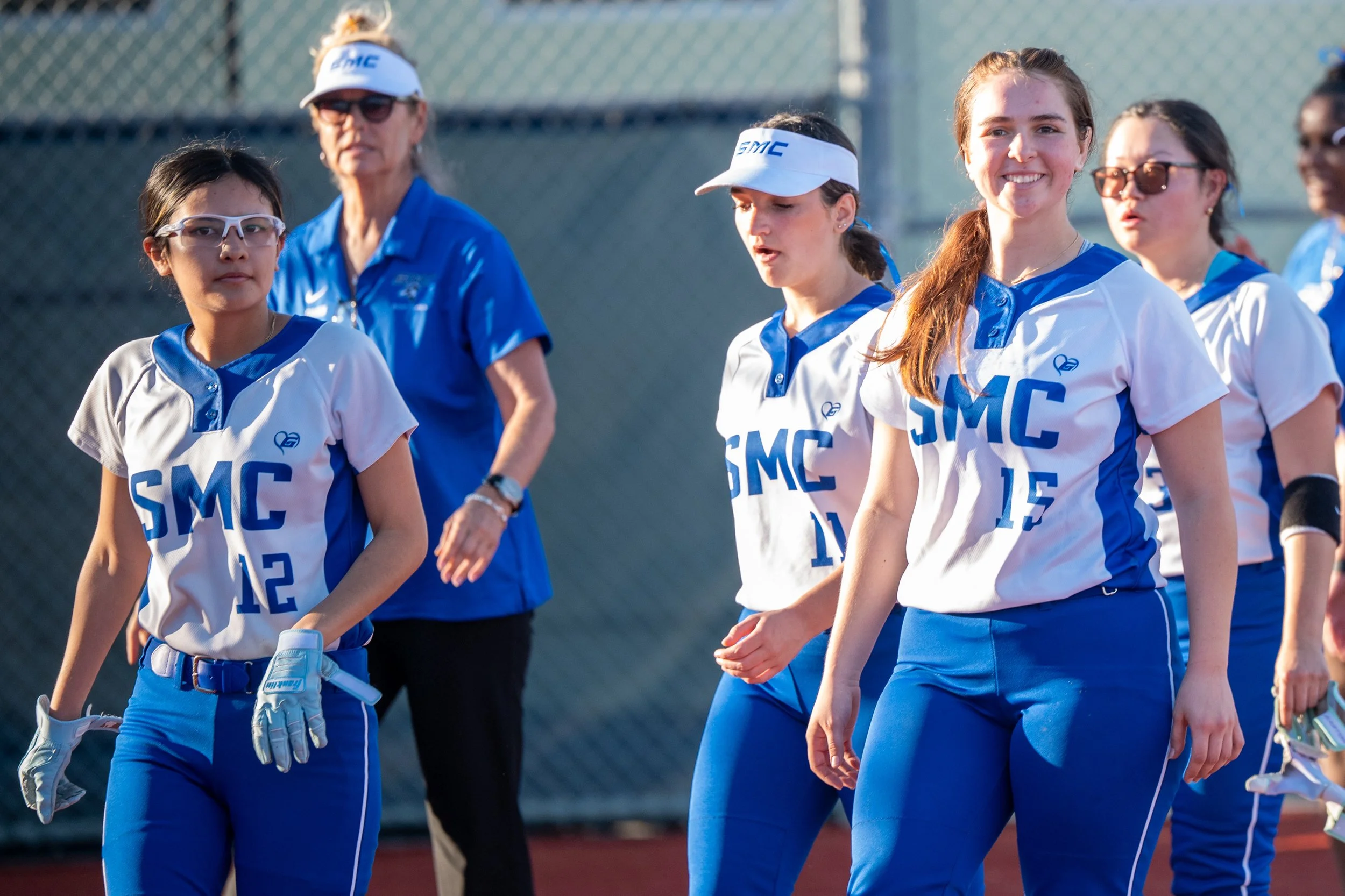  Santa Monica College (SMC) Corsairs walking back to their dugout after congratulating the Valley College (VC) Monarchs following their game at Santa Monica, Calif., on Thursday, Feb. 26, 2026. The Corsairs were defeated by the Monarchs 25-15. (Tom R