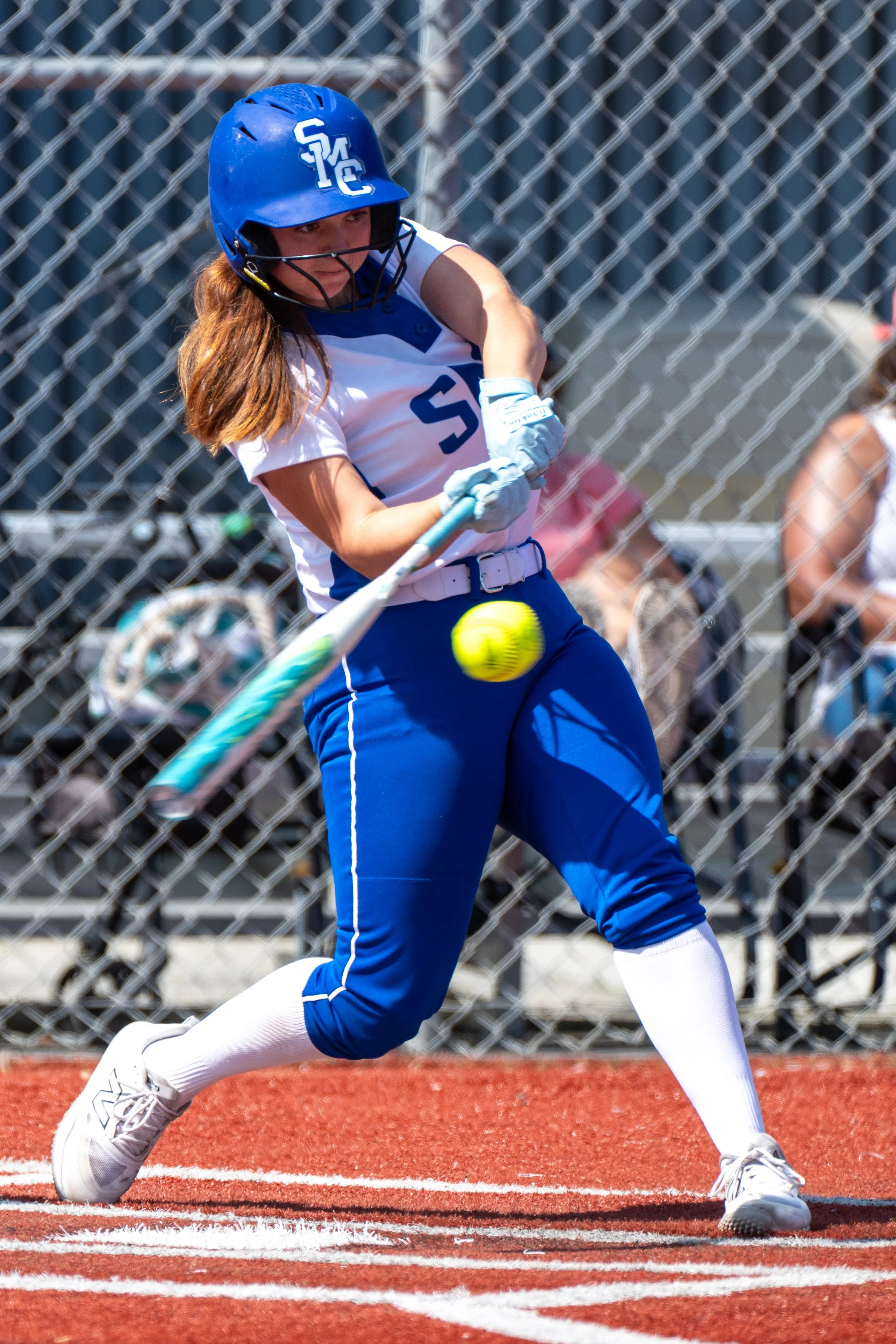  Santa Monica College (SMC) Corsair Meredian Cordova (15) hits an RBI single in the game with Allan Hancock Bulldogs at Santa Monica, Calif., Tuesday, March 24, 2026. The Corsairs were defeated by the Bulldogs 20-2. (Tom Rosholt | The Corsair) 