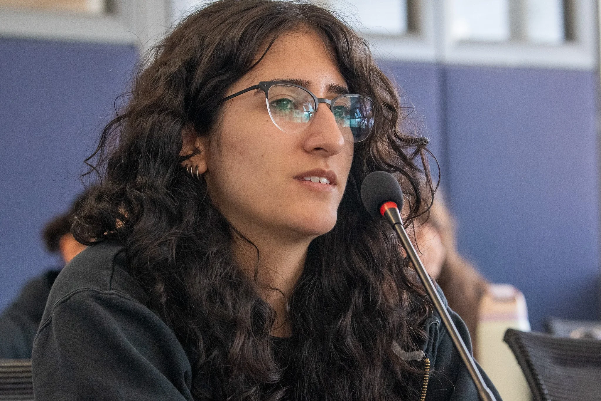  Santa Monica College Associated Students Director of Sustainability, Leila Kashani reporting postive impacts of Sustainability Fest during the Associated Students Board of Directors meeting at at SMC Cayton Center Computer Lab on April 27, 2026 in S