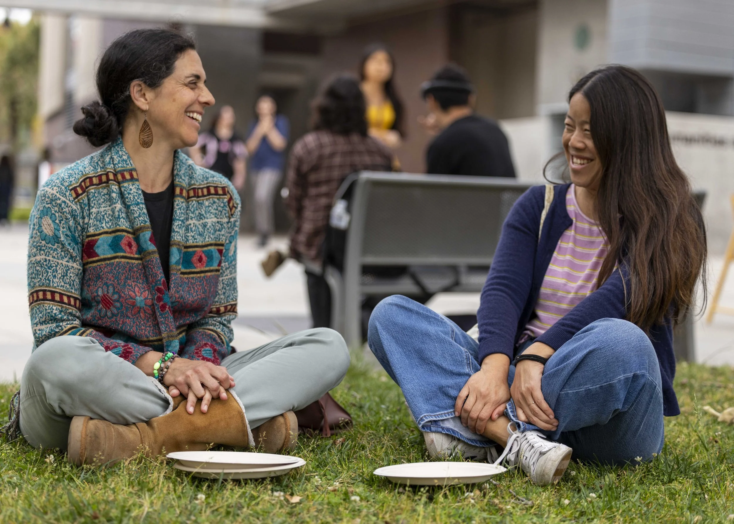  Stephanie Sea (L) and Rachel Lopez (R) participated in a screening of Making a Mini-Forest at the Santa Monica College main campus in Santa Monica, Calif., on Thursday, April 9, 2026. Students learned how urban communities are transforming neighborh