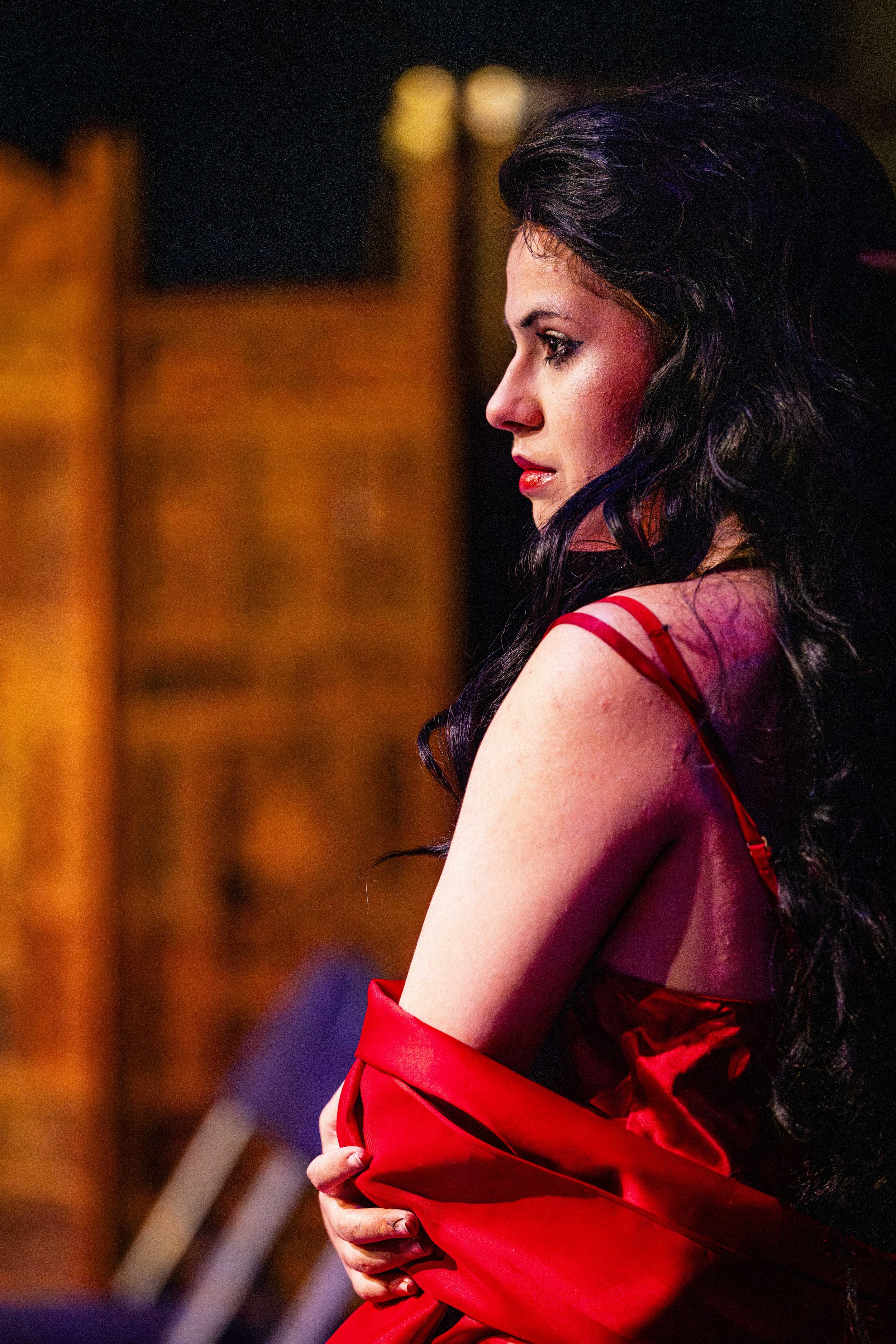 Actor Marin Halbert as Ophelia during a dress rehearsal for “Hamletta” on Wednesday, April 8, 2026, at the Theatre Arts Studio Stage in the Santa Monica College (SMC) Main Campus in Santa Monica, Calif. Adapted by Dr. Adrianne Harrop and presented b
