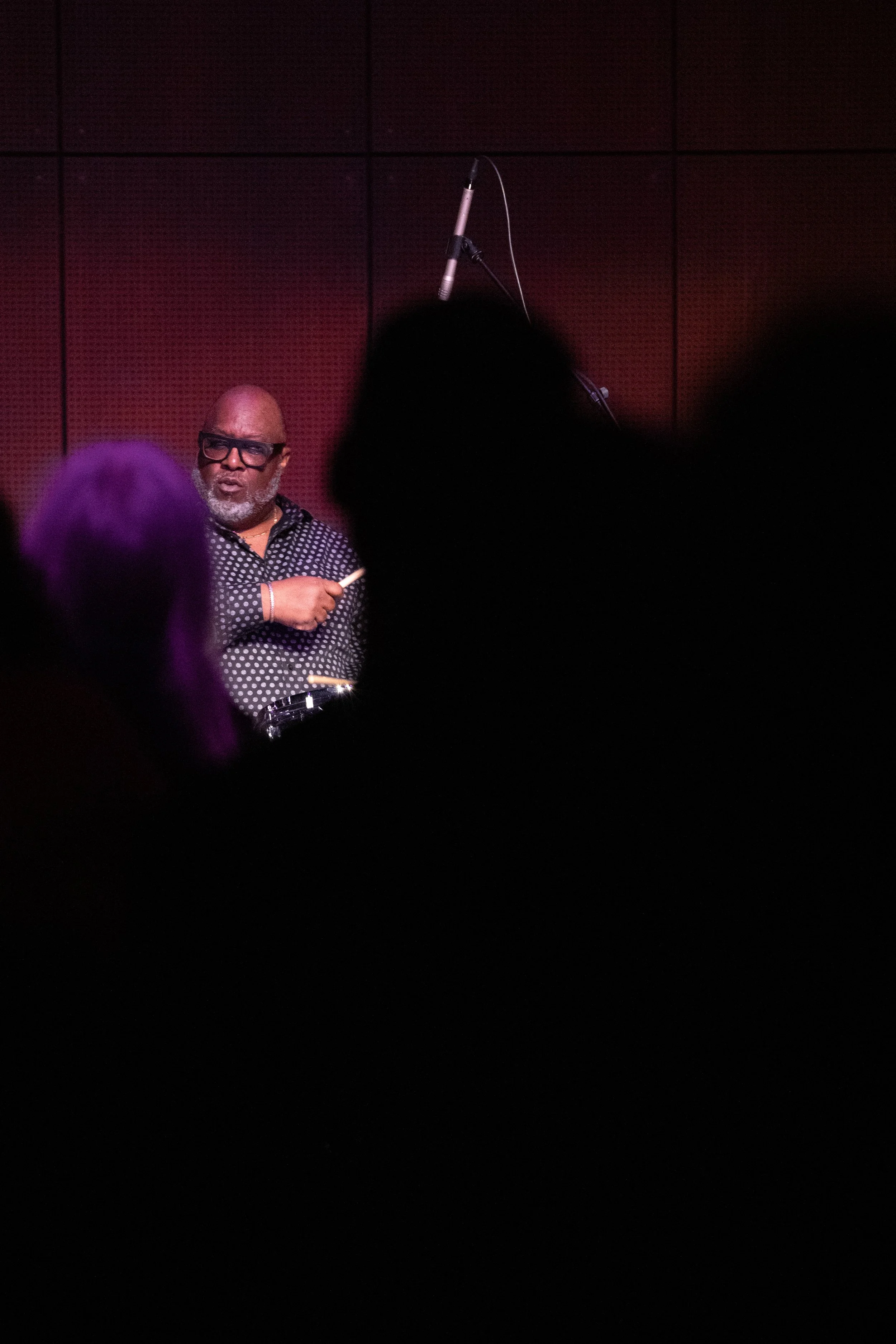  Carl Allen, a renowned jazz drummer, performs during the Friday Night Jazz Series at the Santa Monica College Performing Arts Center in Santa Monica, Calif., on Friday, April 3, 2026. The show is organized by the Santa Monica College Music Departmen