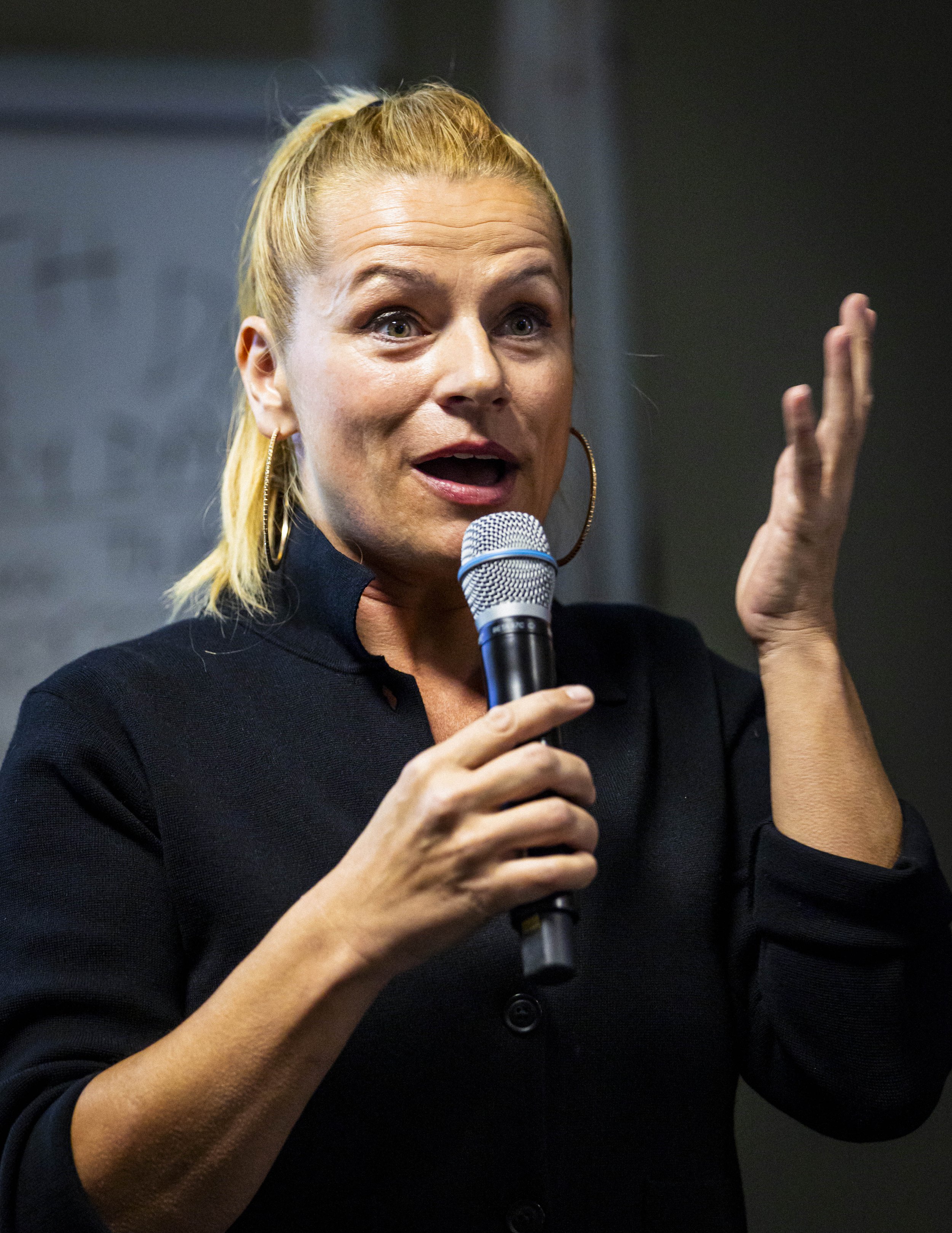  Director of the Ethos Film Awards Anabelle Munro introduces the screenings at “Earth Day at Emeritus” in the Auditorium at Santa Monica College’s (SMC) Emeritus Campus on Wednesday, April 22, 2026, in Santa Monica, Calif. The free event, part of Ear