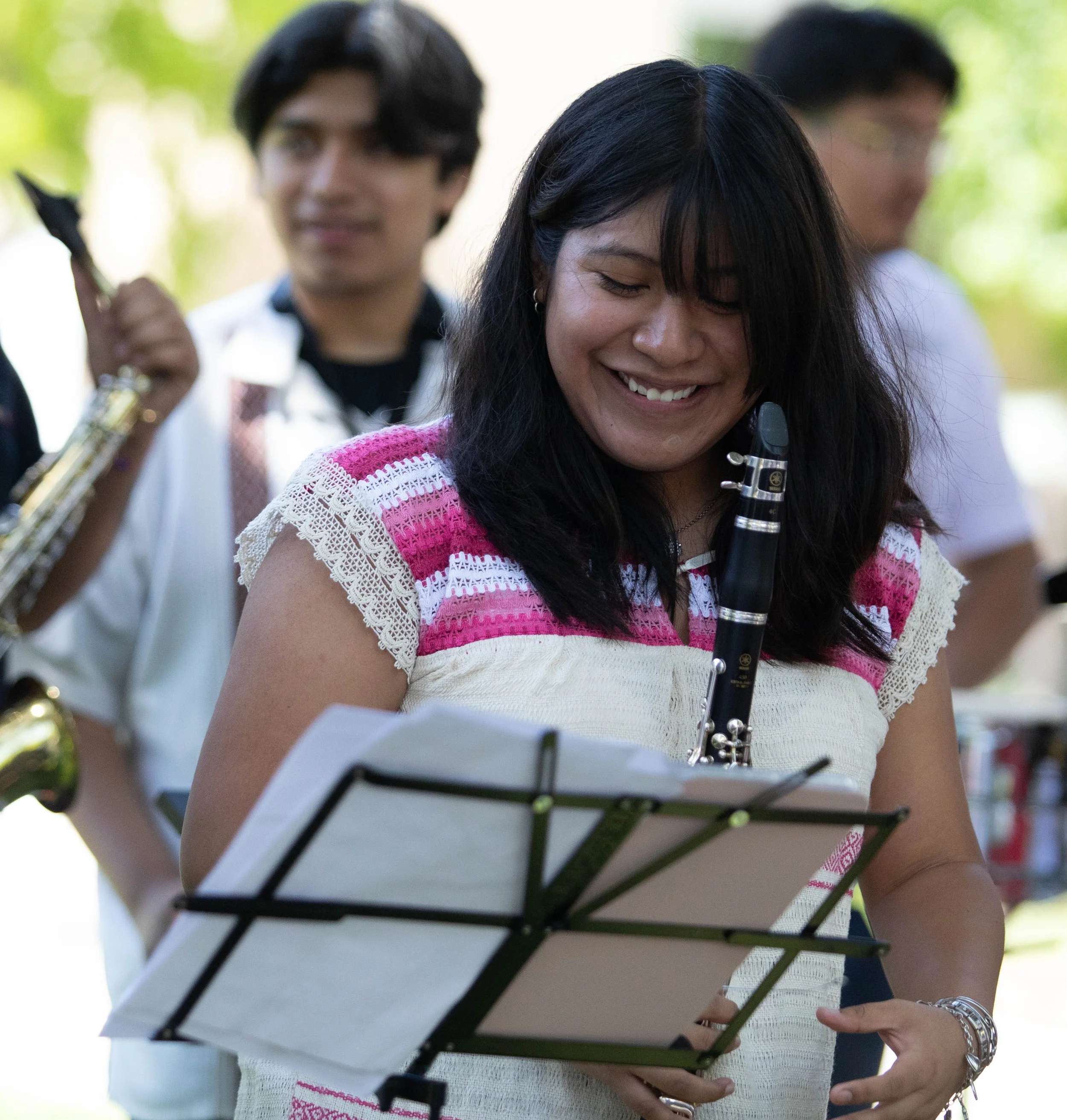  Santa Monica College (SMC) Mariachi Los Corsarios clarinet player performs with the rest of the band at the SMC fairy-tale themed Spring Club Row on Thursday, May 7 2026 at the SMC Main Campus Quad. (Maria Lebedev | The Corsair) 