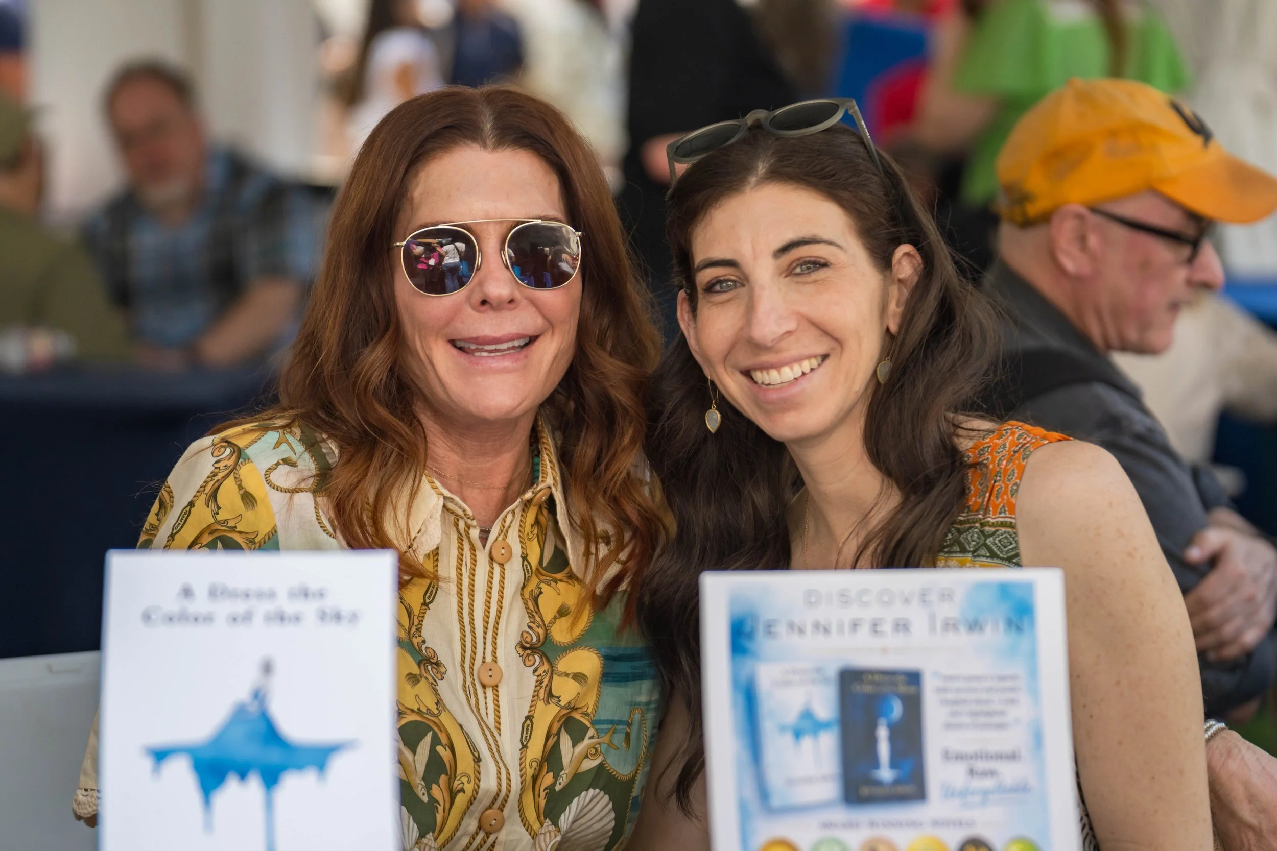  L-R) Author Jennifer Irwin and book coach Tamara Schweitzer during Los Angeles Times Festival of Books, Saturday, April 18, 2026. A literary festival that began in 1996, this year’s two-day annual L.A. Times Festival of Books spanned eight outdoor s