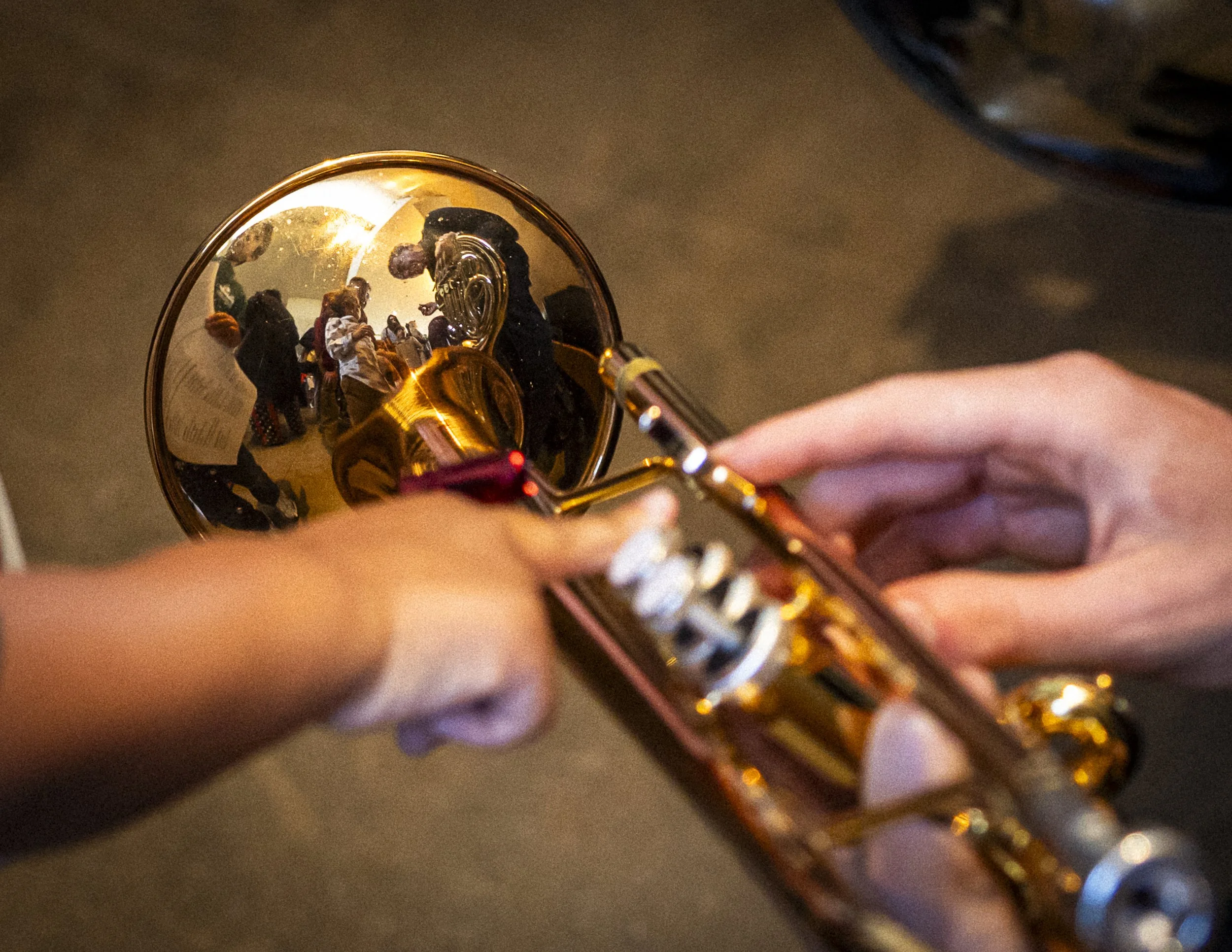  Children and their families enjoy an instrument petting zoo with members of the Santa Monica College (SMC) Symphony Orchestra, after a special children’s concert on Sunday, April 26, 2026, at The Broad Stage at the SMC Performing Arts Center in Sant
