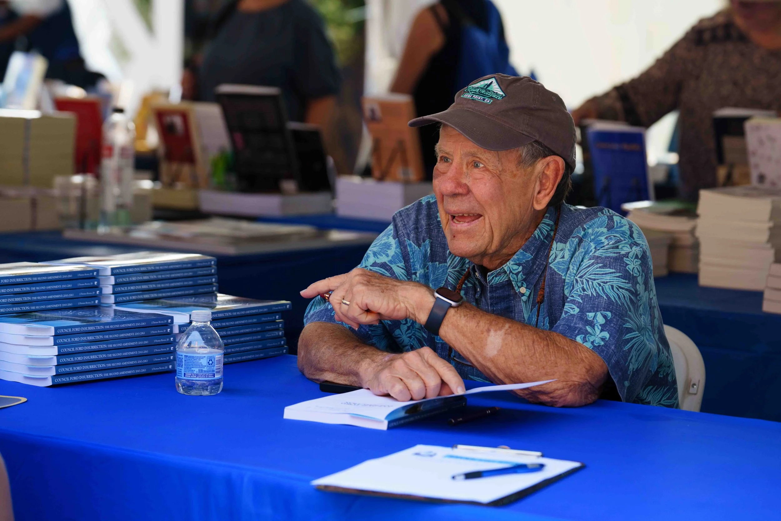  Author and California attorney J. Thomas Bowne during Los Angeles Times Festival of Books, Saturday, April 18, 2026. A literary festival that began in 1996, this year’s two-day annual L.A. Times Festival of Books spanned eight outdoor stages and 12 