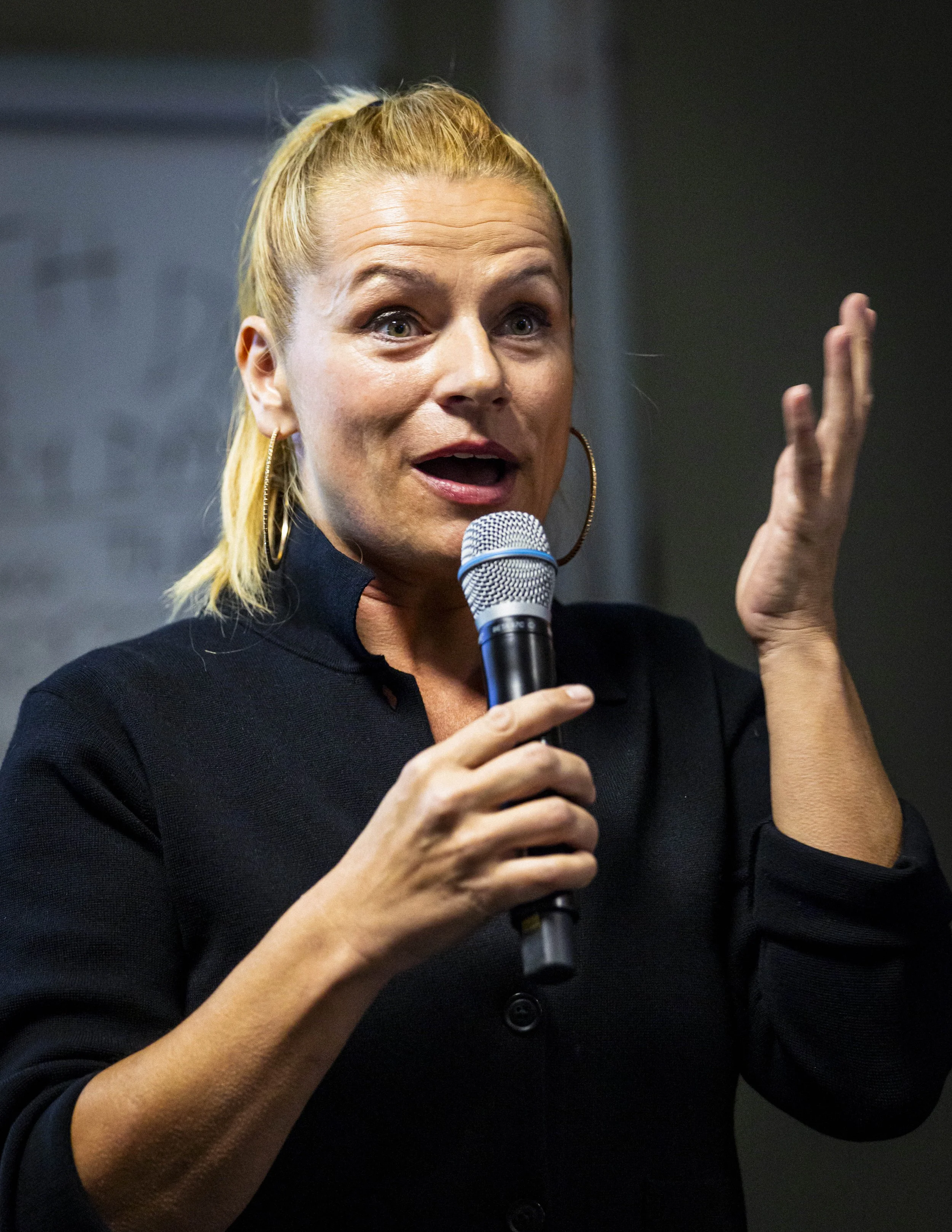  Director of the Ethos Film Awards Anabelle Munro introduces the screenings at “Earth Day at Emeritus” in the Auditorium at Santa Monica College’s (SMC) Emeritus Campus on Wednesday, April 22, 2026, in Santa Monica, Calif. The free event, part of Ear